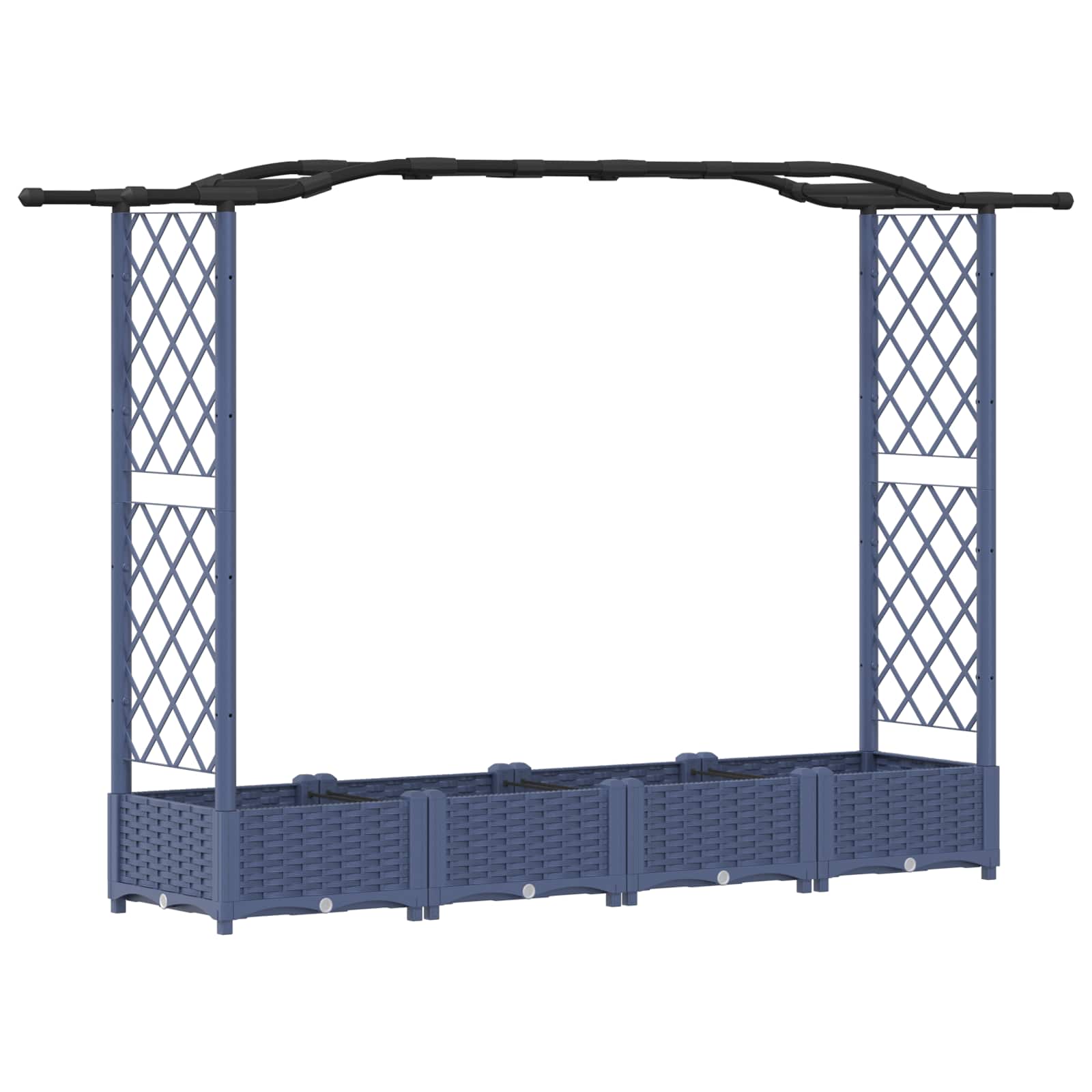 Povišeni krevet s mrežom i krovom Sivi 207 x 40 x 126 cm PP