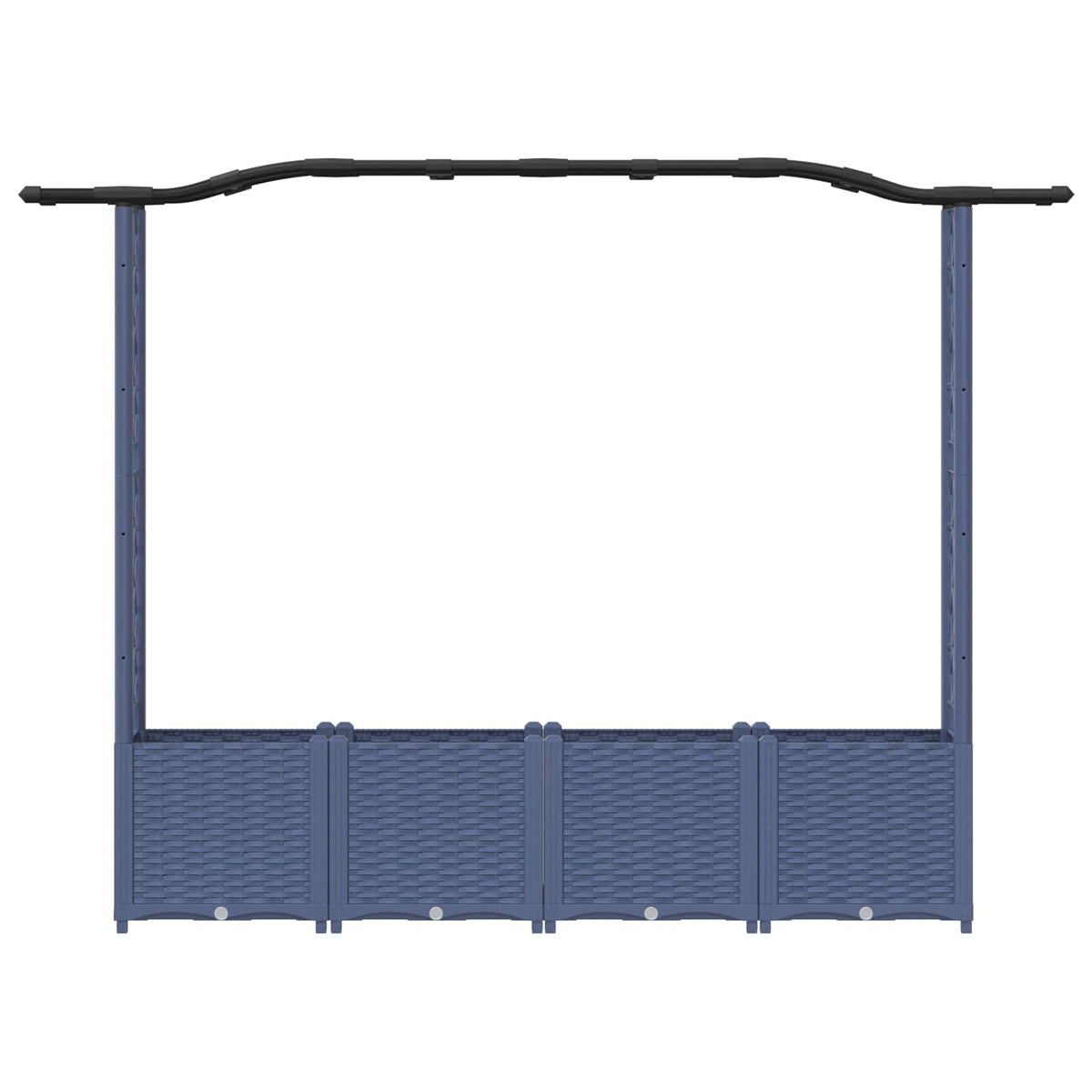 Povišeni krevet s mrežom i krovom Sivi 204 x 40 x 141 cm PP