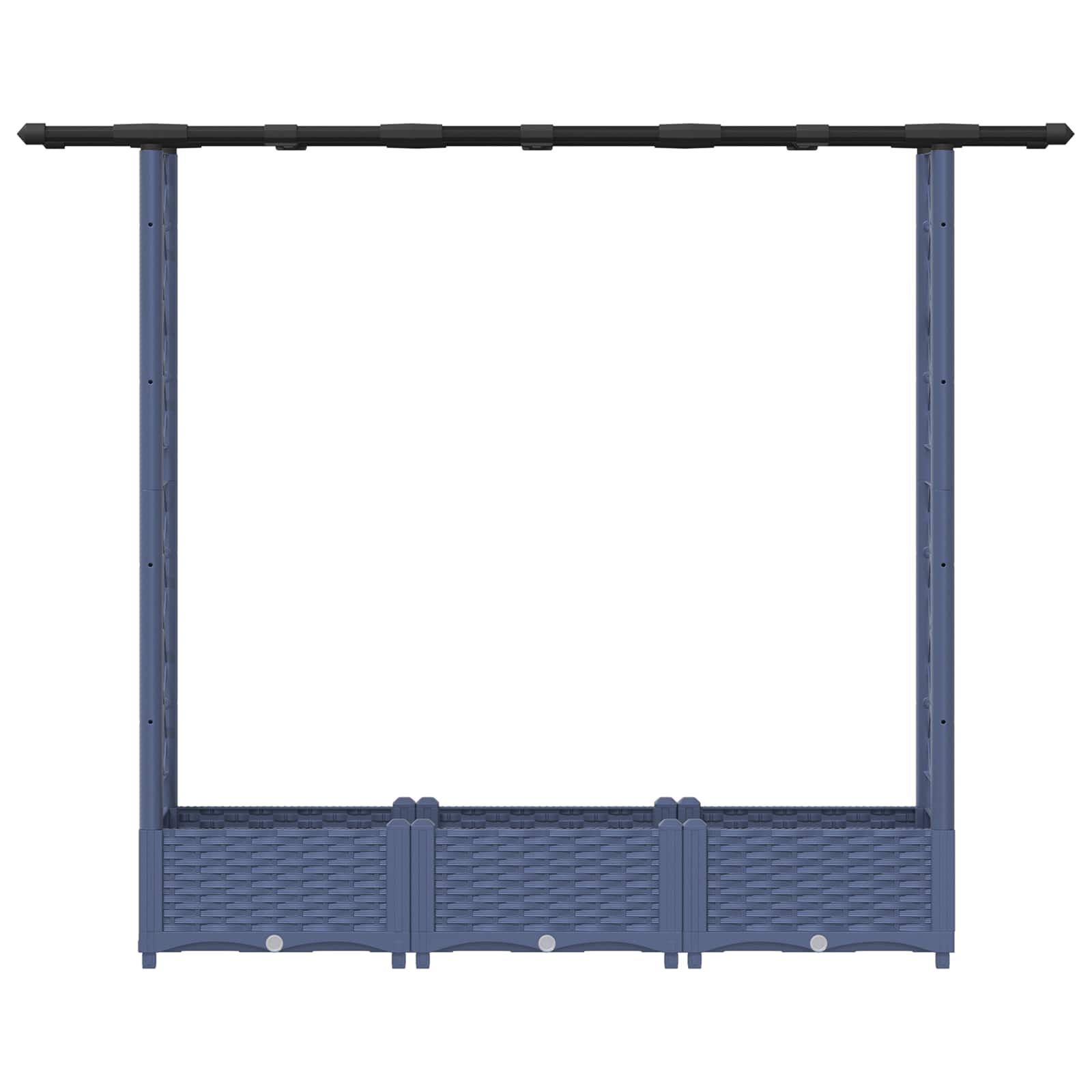 Povišeni krevet s mrežom i krovom Sivi 164 x 40 x 123 cm PP