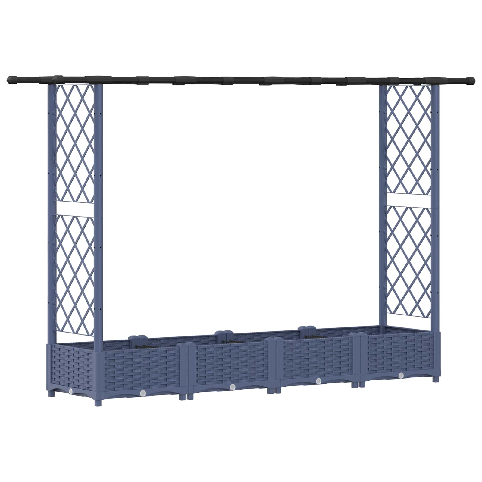 Povišeni krevet s mrežom i krovom Sivi 203 x 40 x 123 cm PP