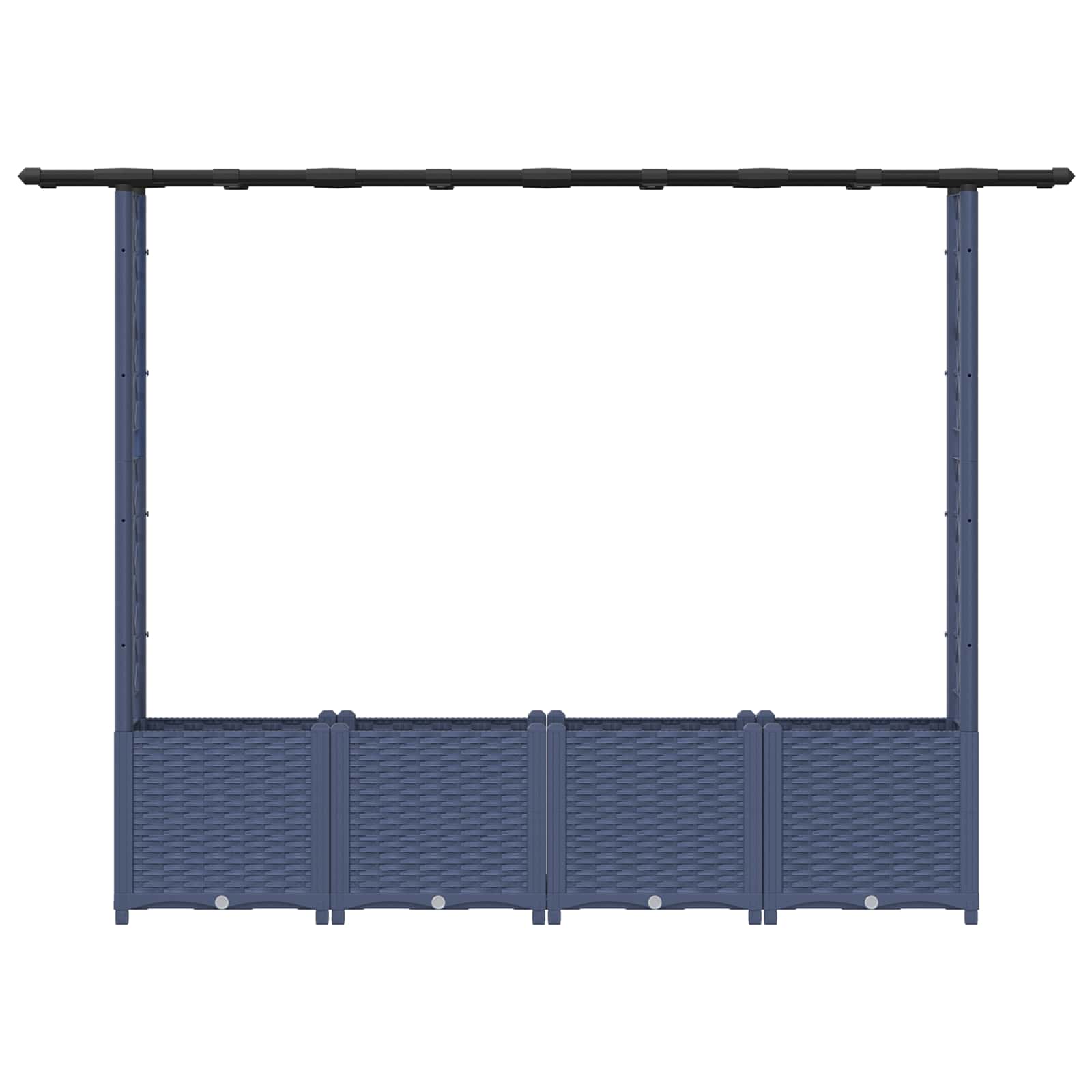 Povišeni krevet s mrežom i krovom Siva 203 x 40 x 138 cm PP