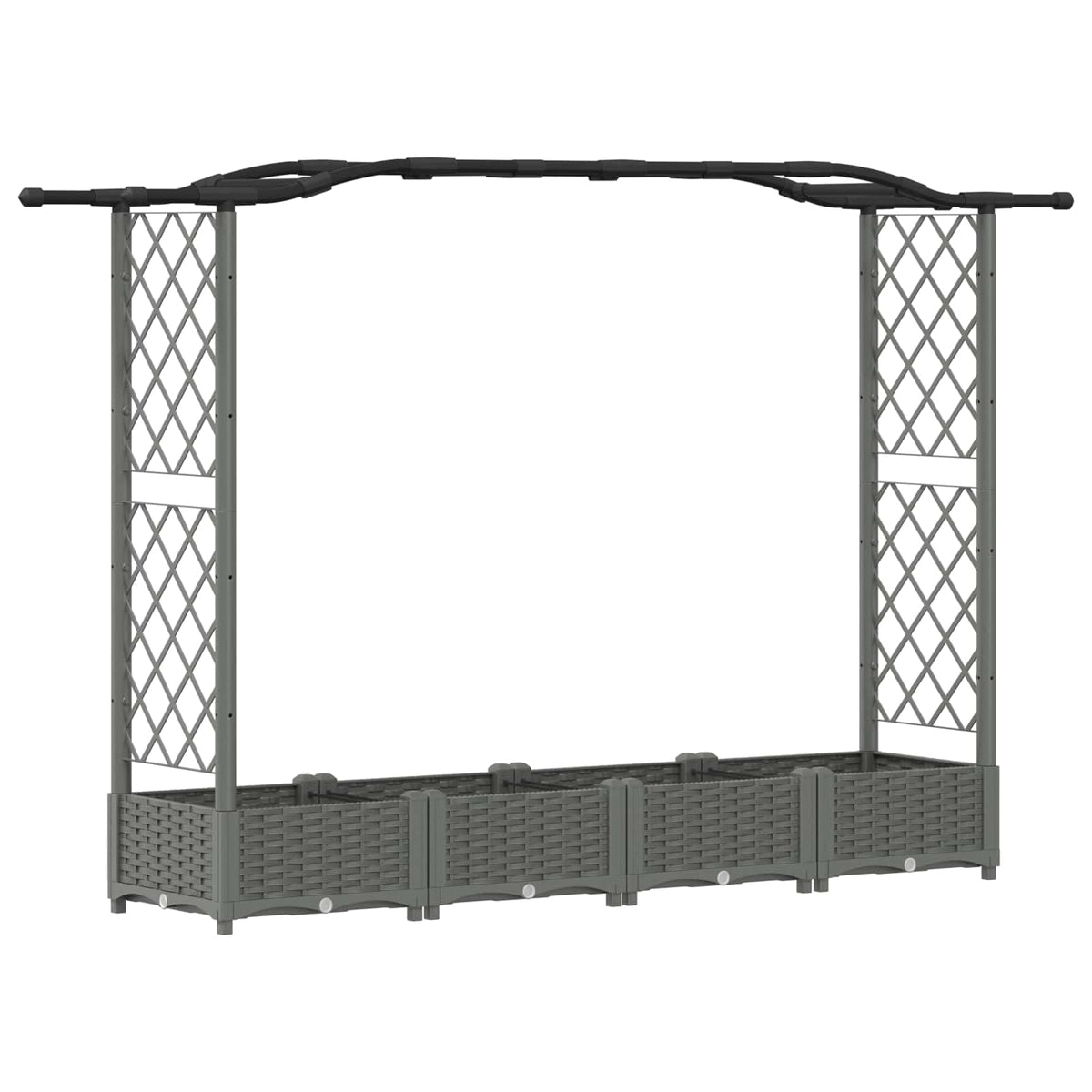 Povišeni krevet s mrežom i krovom Svjetlosiva 207 x 40 x 123 cm