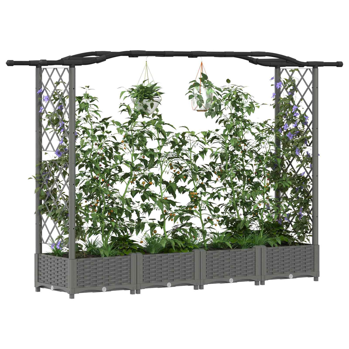 Povišeni krevet s mrežom i krovom Svjetlosiva 207 x 40 x 123 cm