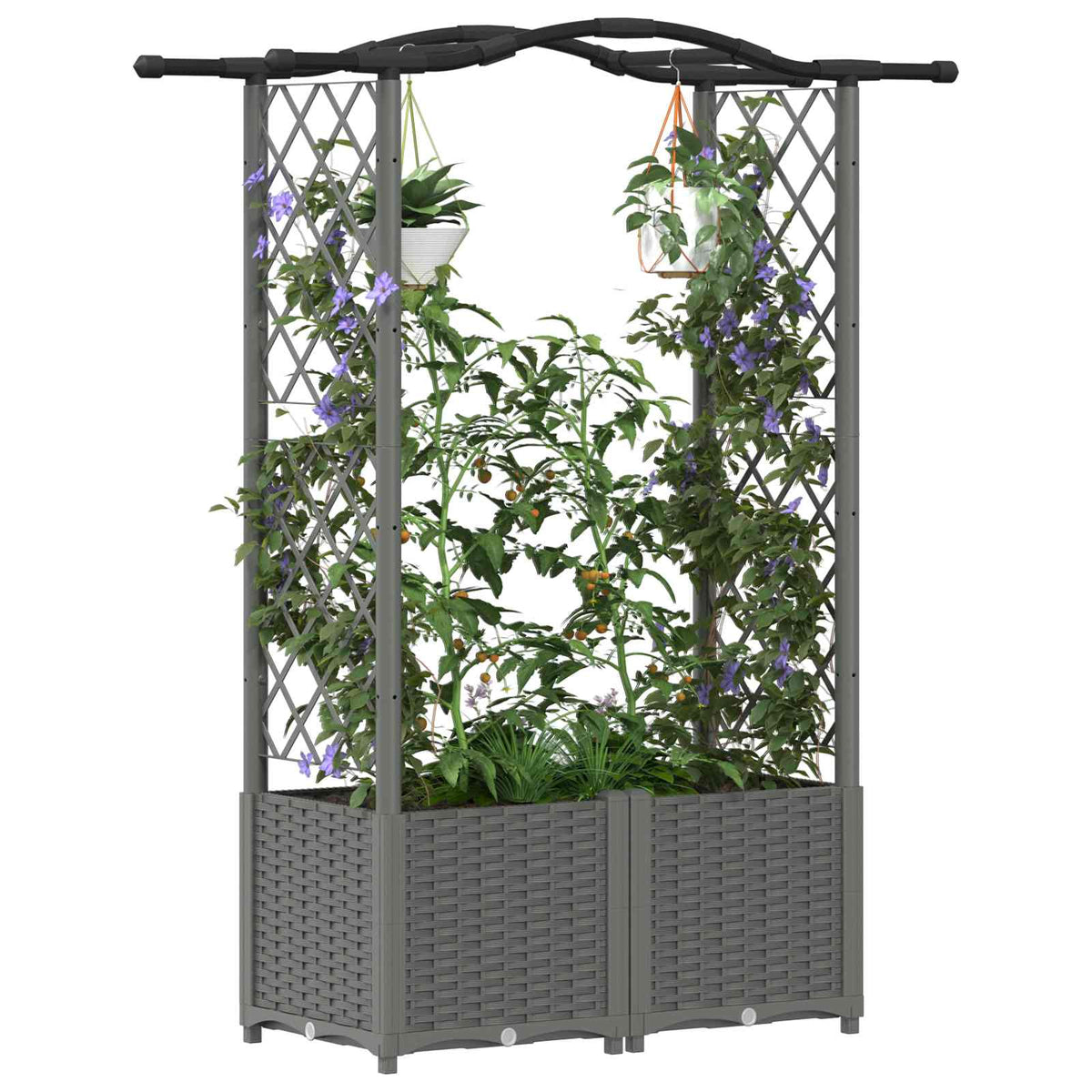Povišeni krevet s mrežom i krovom Svjetlosiva 125 x 40 x 138 cm