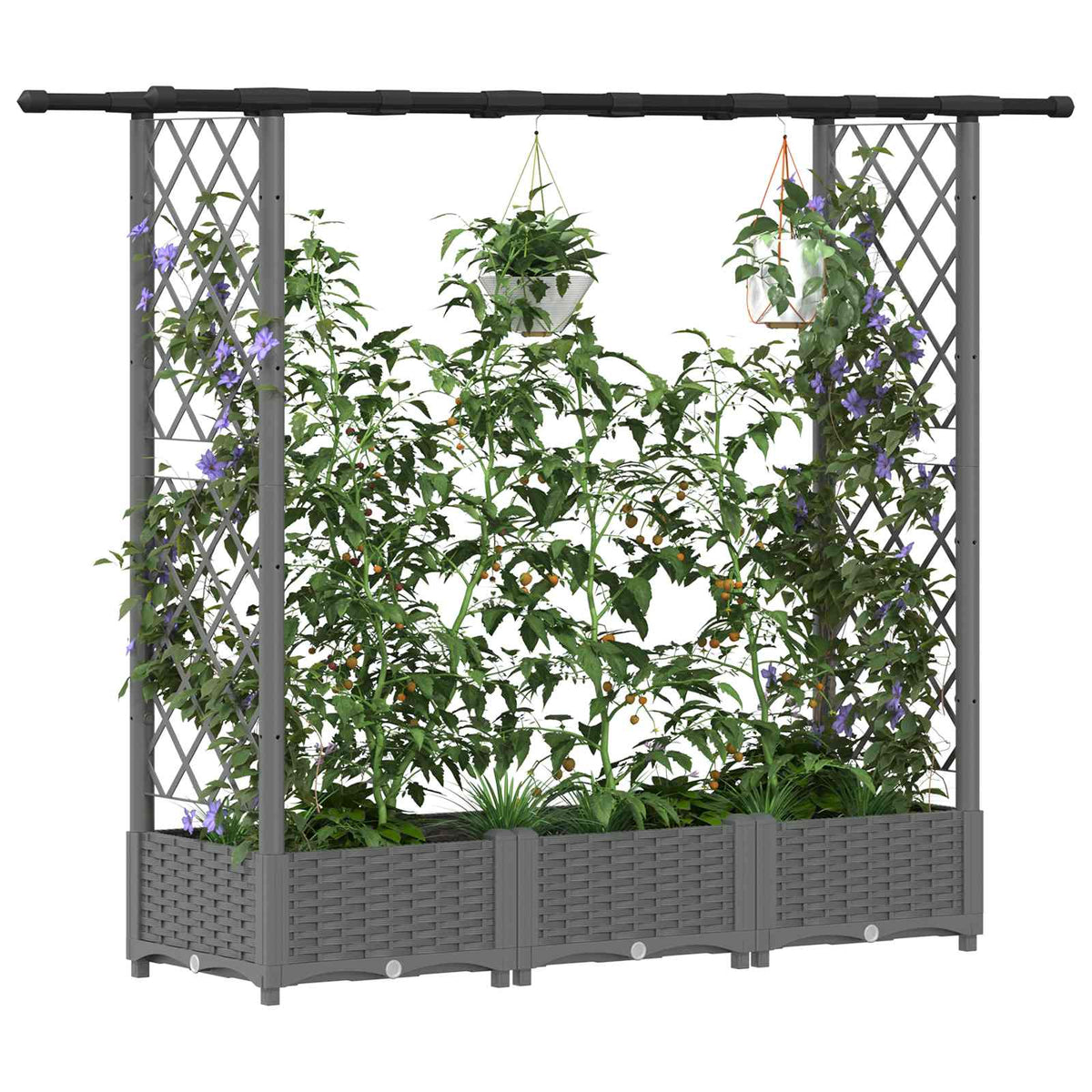Povišeni krevet s mrežom i krovom Svjetlosiva 164 x 40 x 121 cm