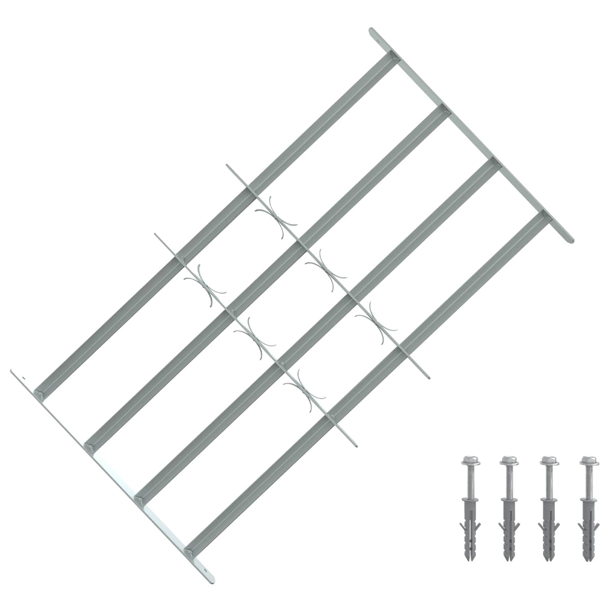 Sigurnosna rešetka za prozore s 4 poprečne šipke 3 kom. Srebrna 630-1140 mm