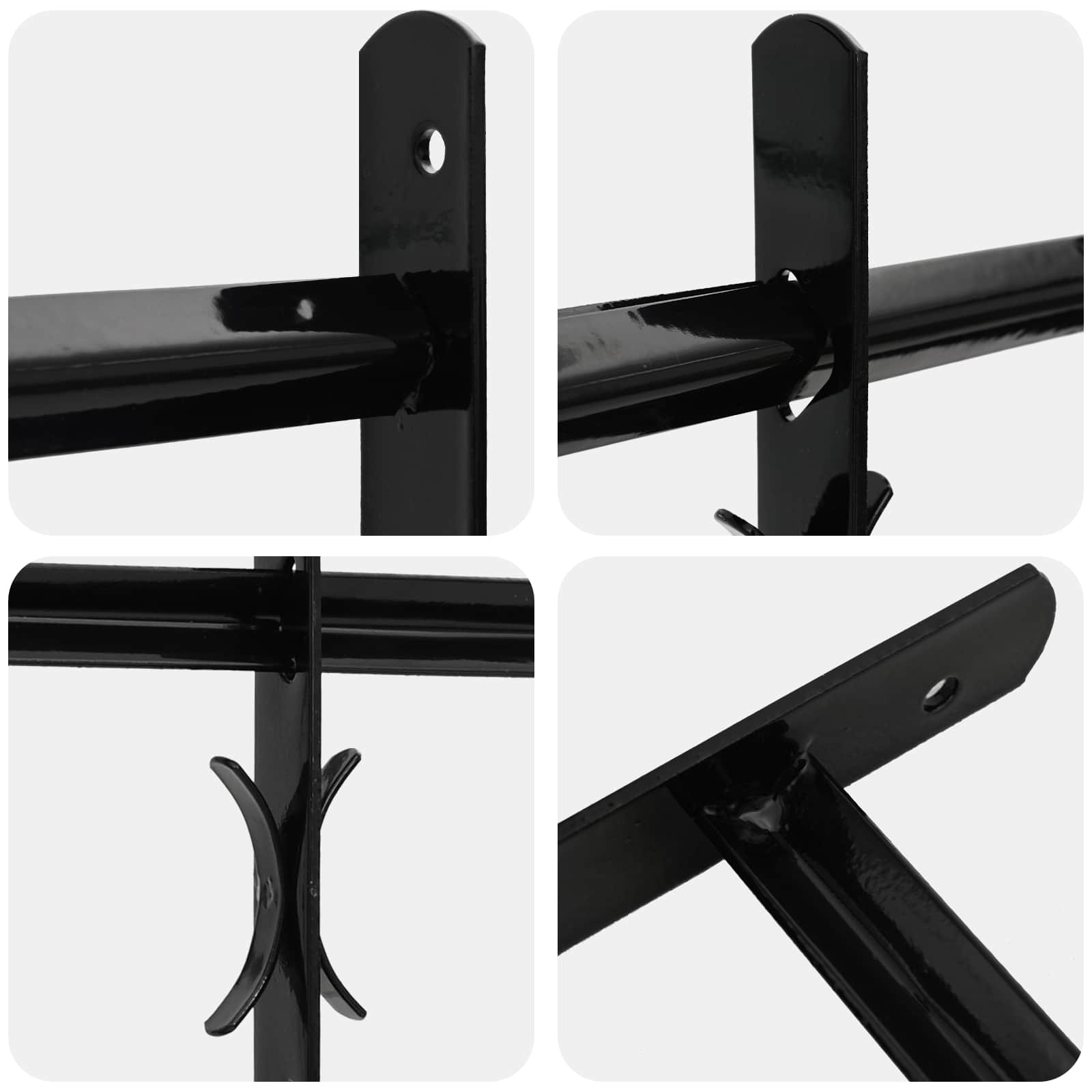 Sigurnosna rešetka za prozore s 4 poprečne šipke 3 pcs 43-74 cm