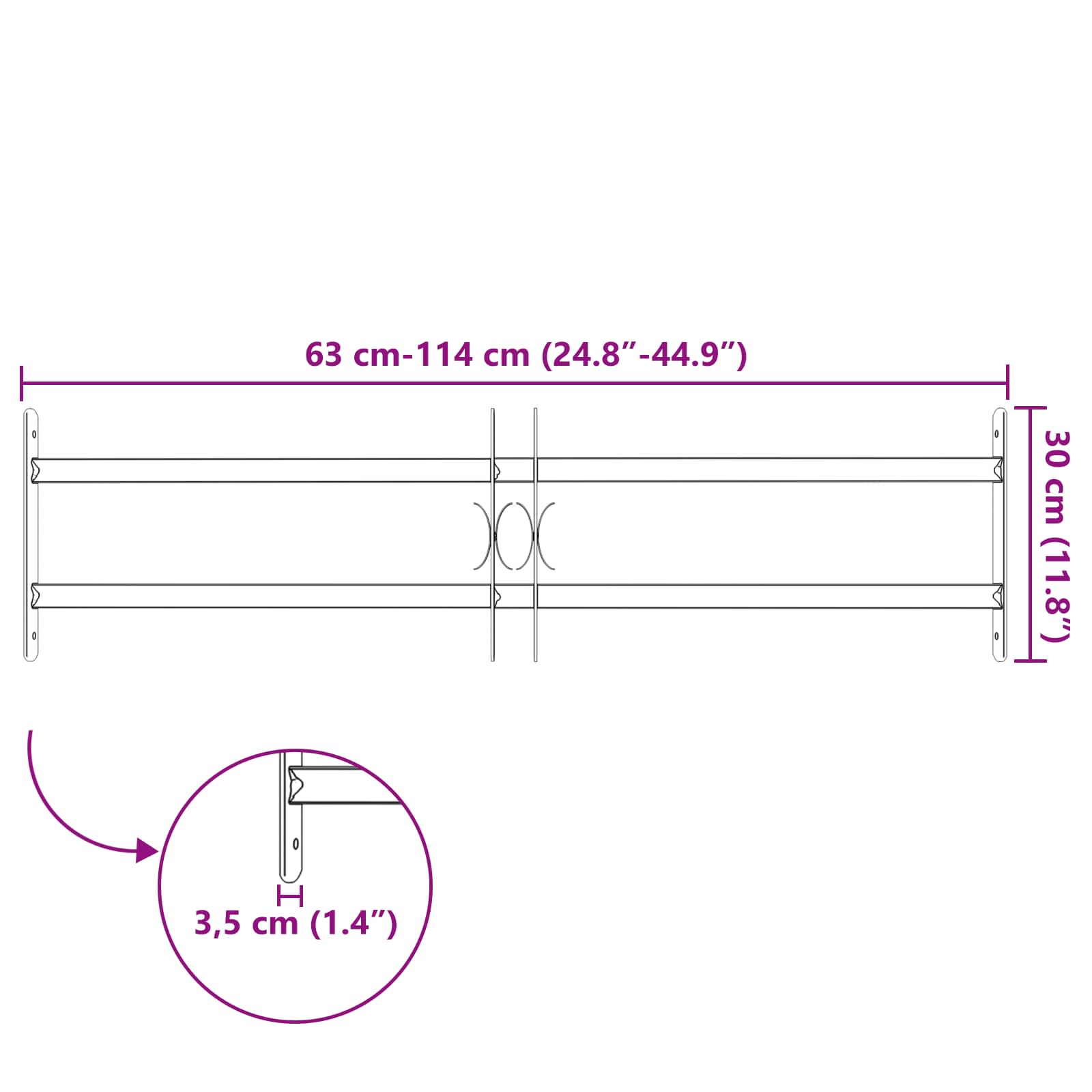 Rešetka za sigurnost prozora s 2 prekrižena nosača 3 pcs
