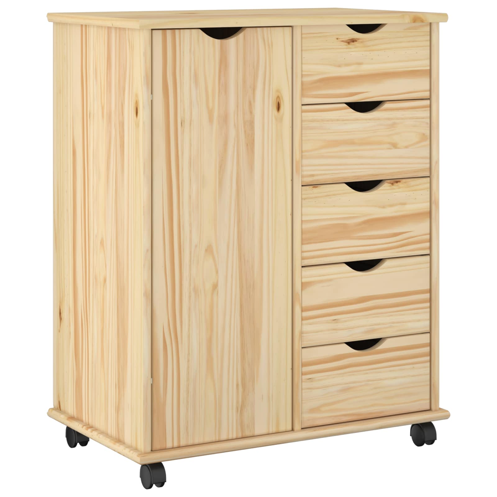Mobilni ormar Smeđa 63,5 x 39 x 79 cm Čvrsto borovo drvo