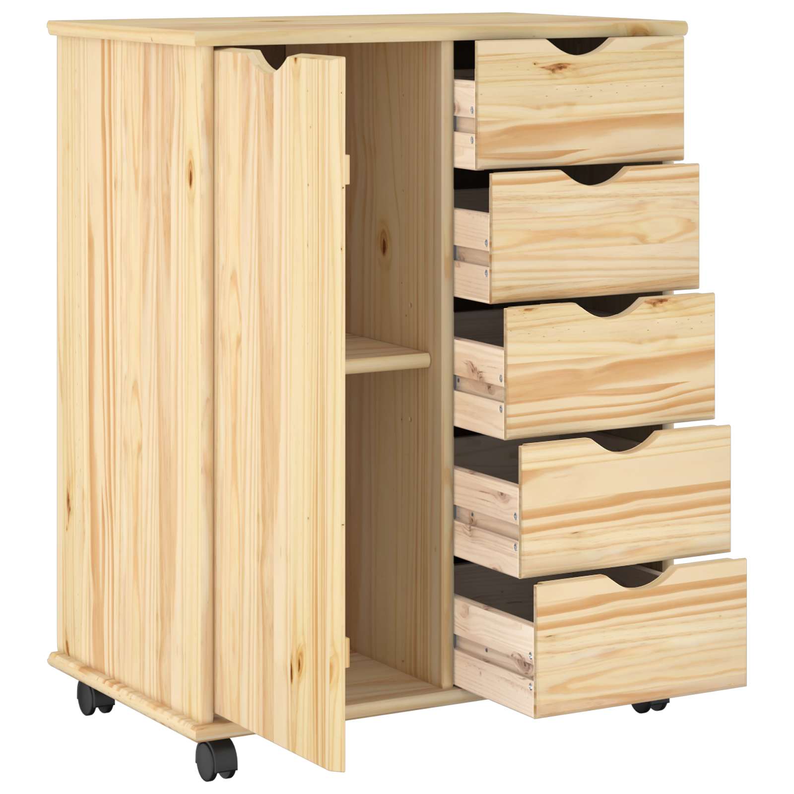 Mobilni ormar Smeđa 63,5 x 39 x 79 cm Čvrsto borovo drvo