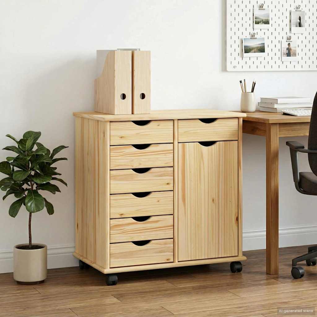 Mobilni ormar Smeđa 63,5 x 39 x 65,5 cm Čvrsto borovo drvo