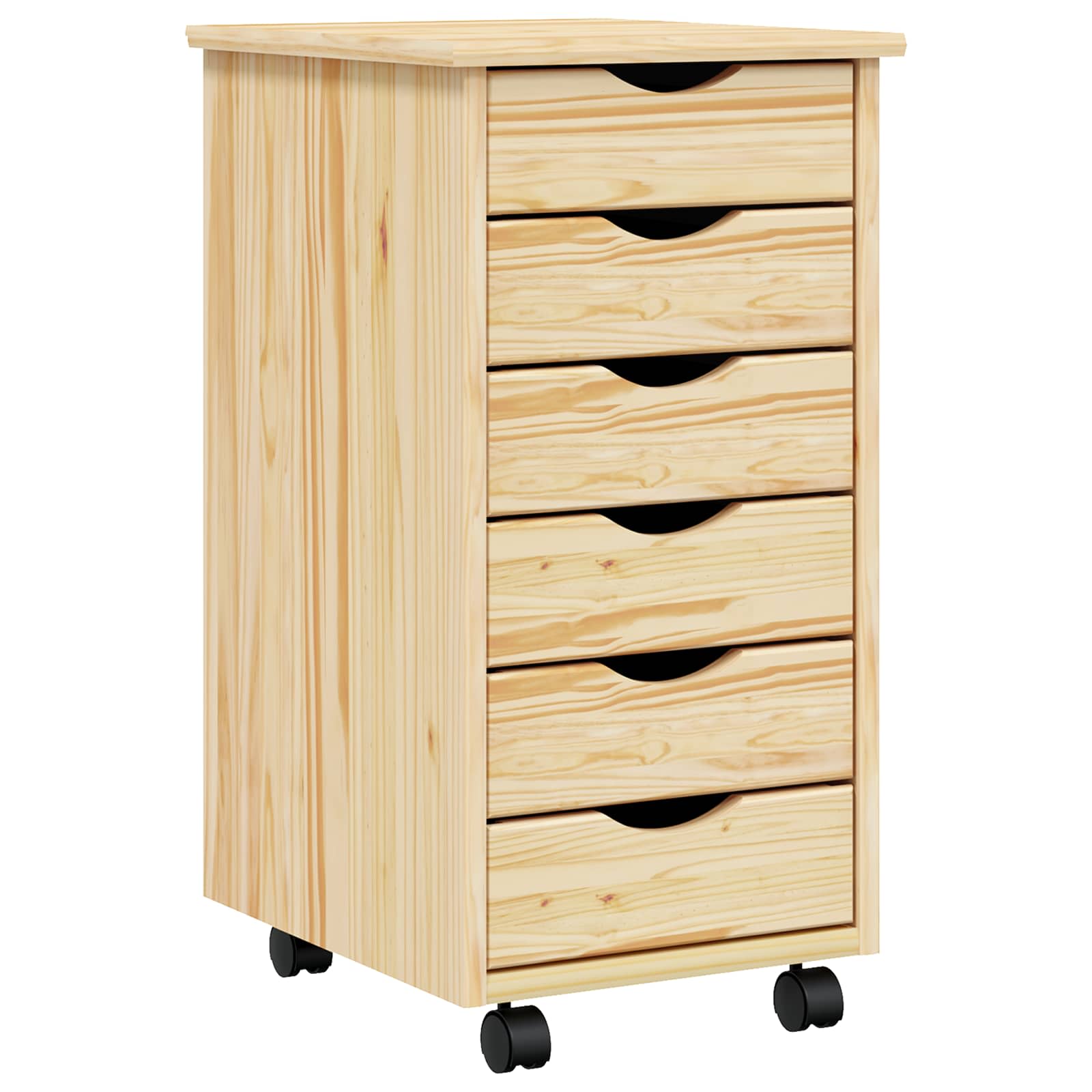 Pokretni ormar s ladicama MOSS Prozirni lak 34 x 39 x 65,5 cm