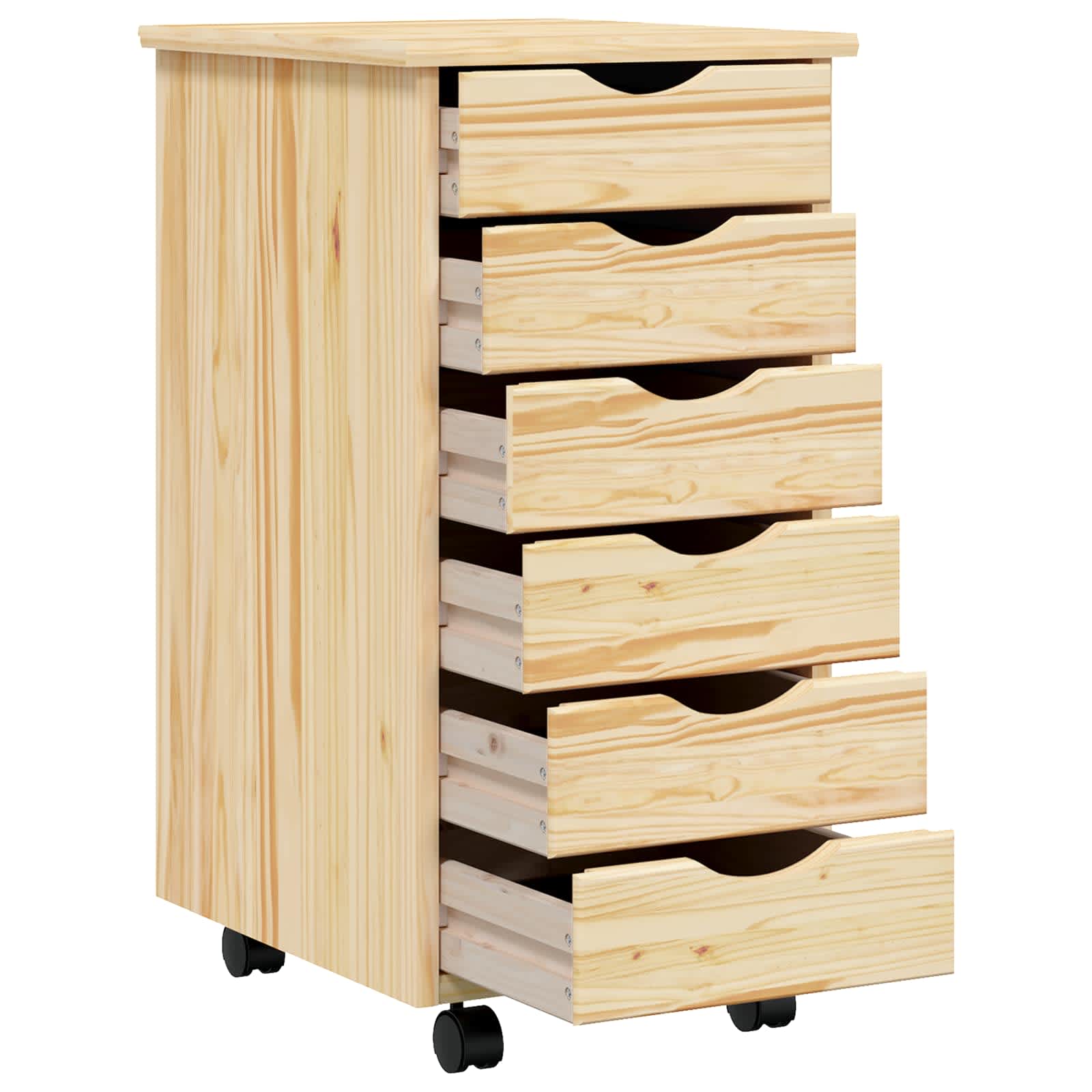 Pokretni ormar s ladicama MOSS Prozirni lak 34 x 39 x 65,5 cm