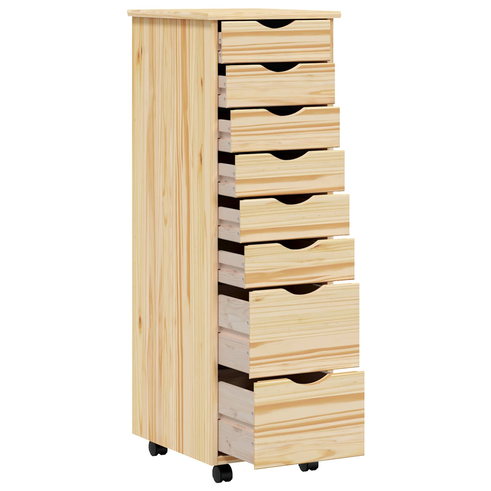 Pokretni ormar s ladicama MOSS Prozirni lak 34 x 39 x 103 cm