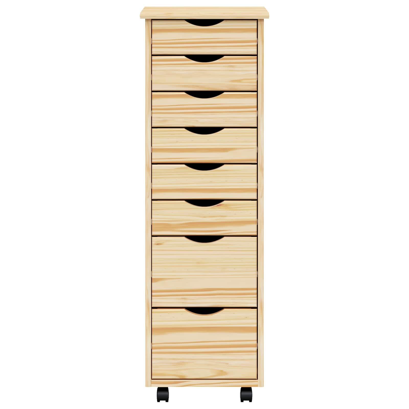 Pokretni ormar s ladicama MOSS Prozirni lak 34 x 39 x 103 cm