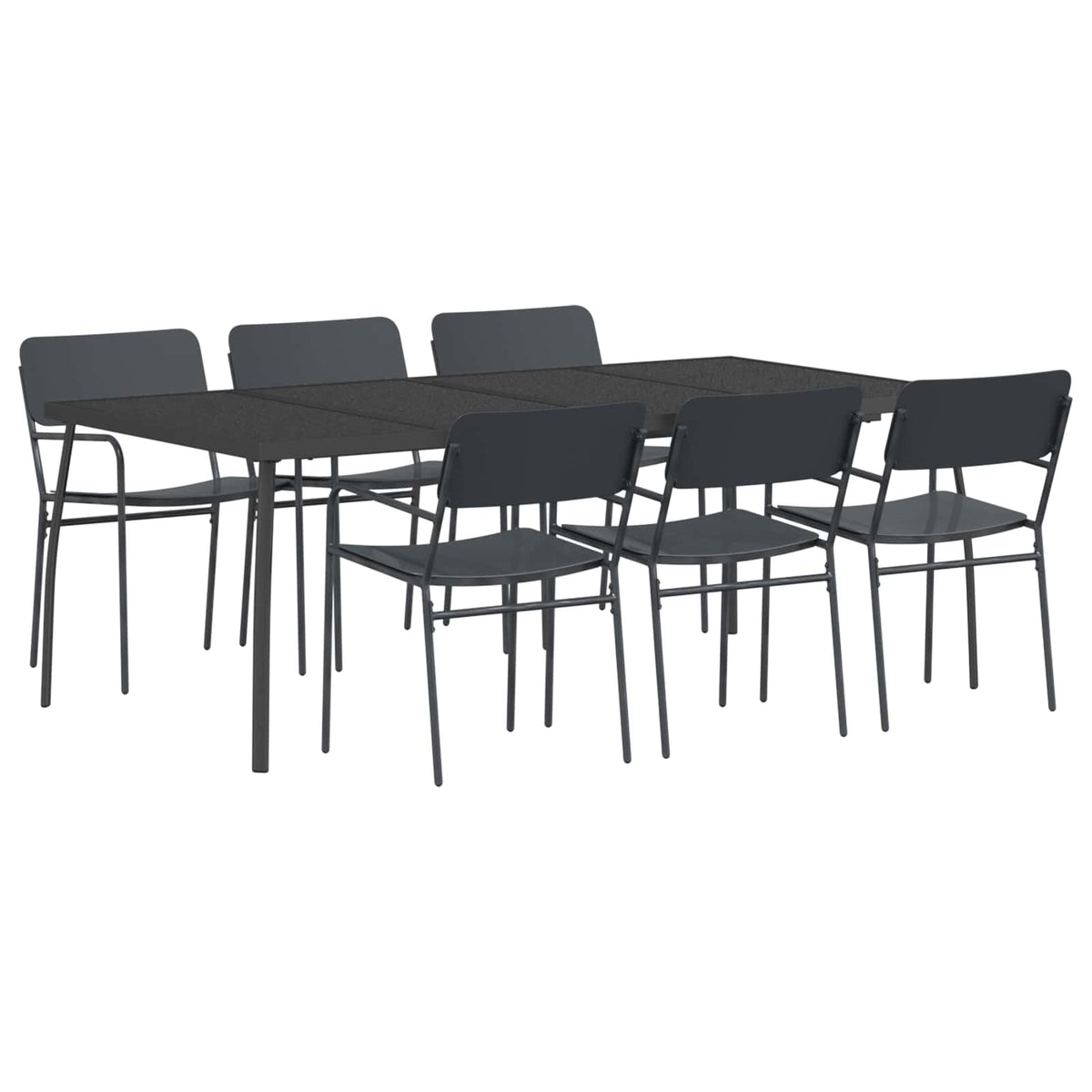 Blagovaonski set 7 kom. Antracit Čelik