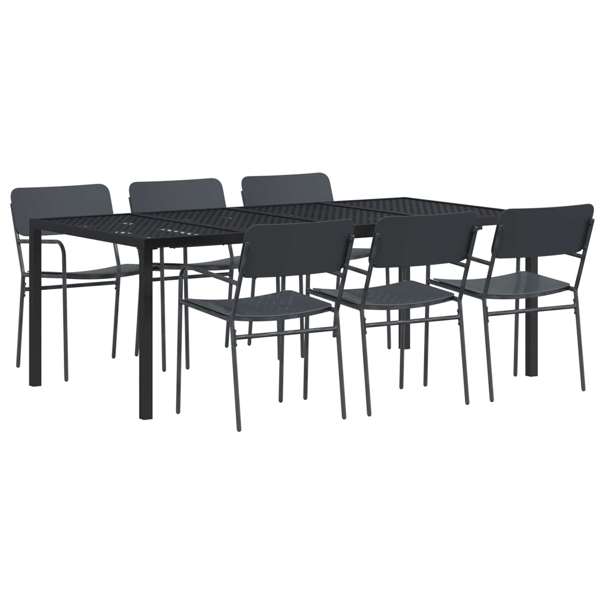 Set vanjskog namještaja 7 kom. Antracit Čelik