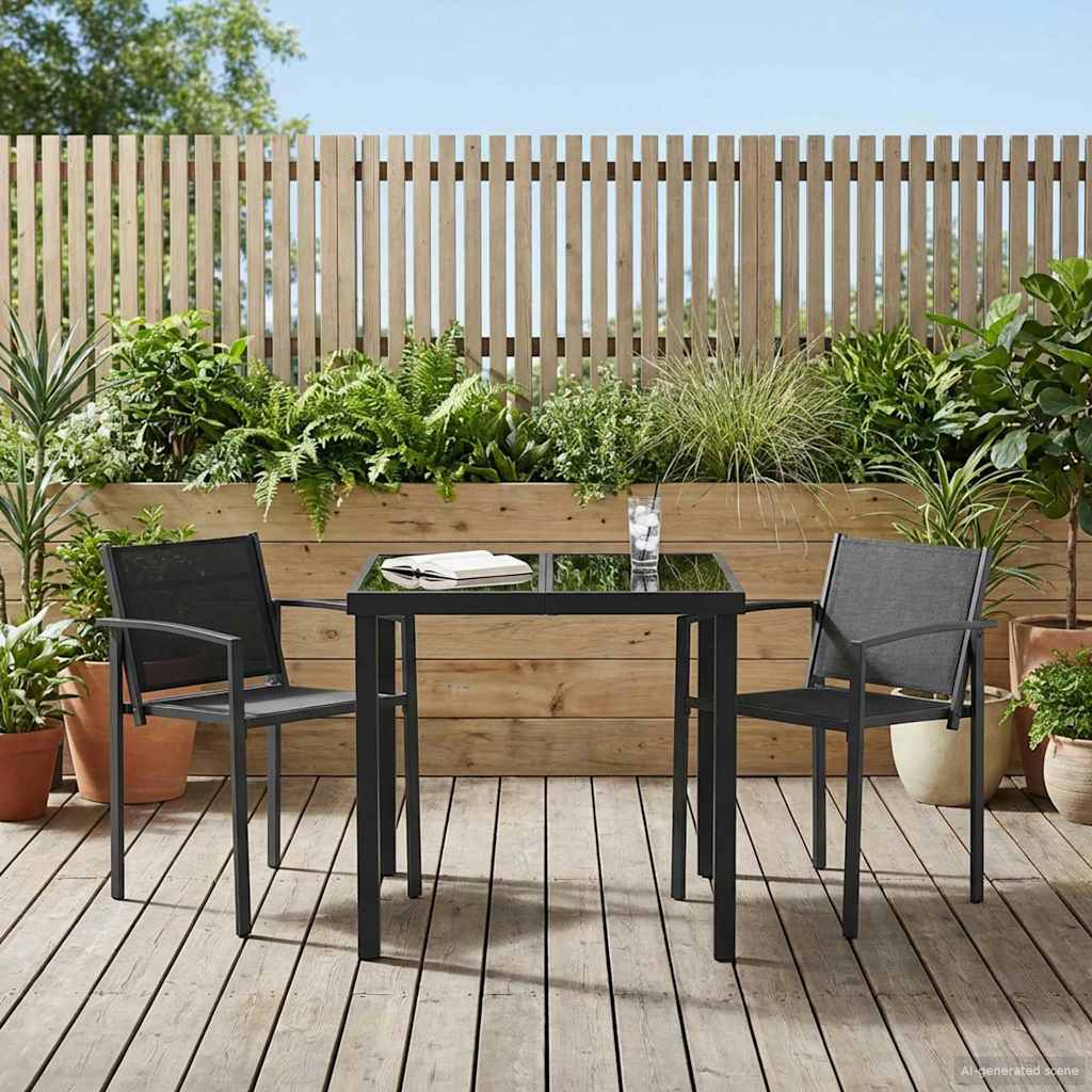 Set vanjskog namještaja 3 pcs Crna i antracit 80 x 80 x 73 cm