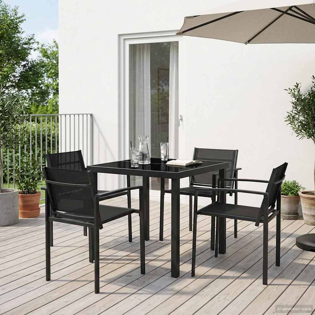 Set vanjskog namještaja 5 pcs Crna i antracit 80 x 80 x 73 cm
