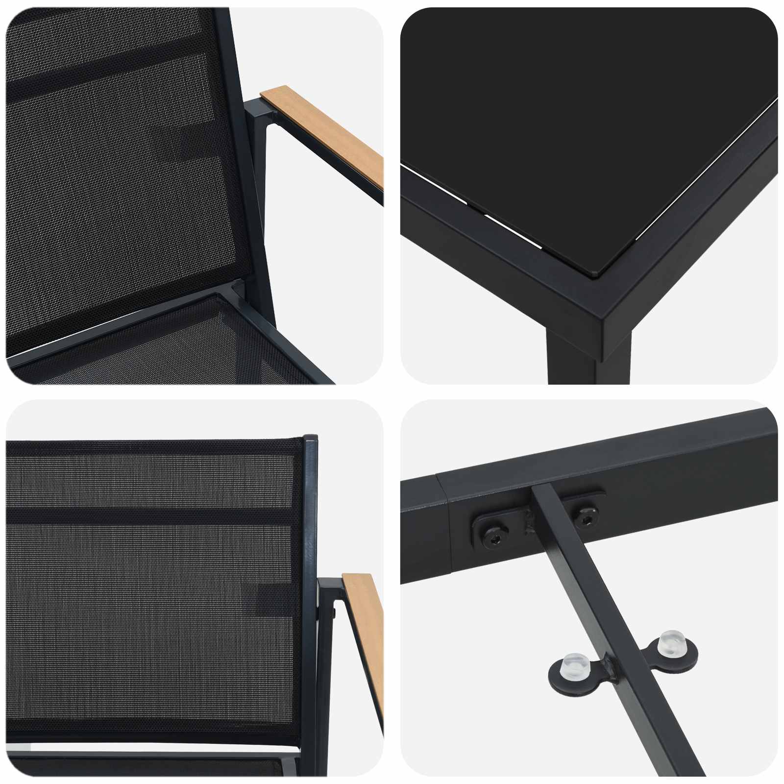 Set vanjskog namještaja 5 pcs Crna i antracit 140 x 70 x 73 cm