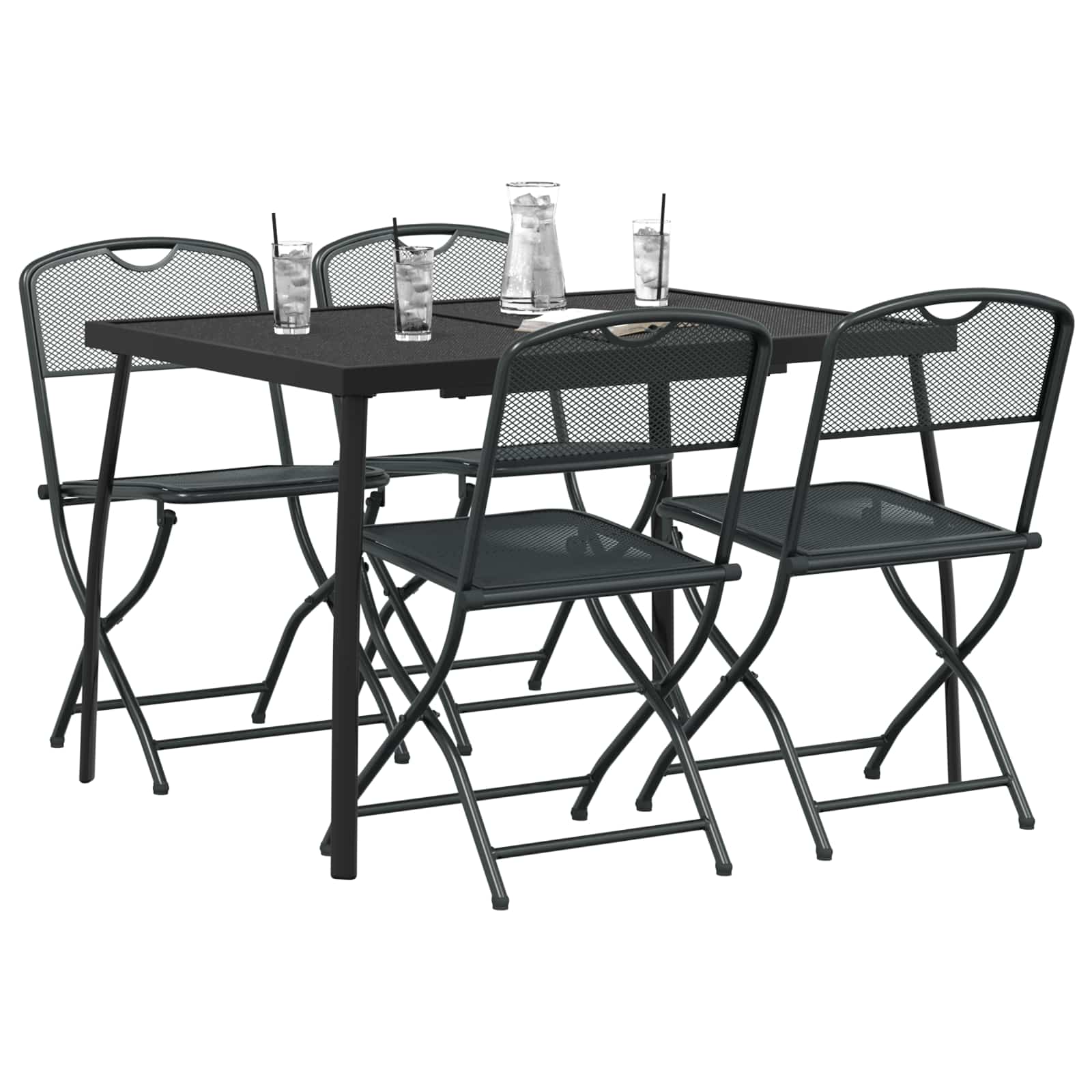 Set vanjskog namještaja 5 pcs Antracit Željezo i čelik