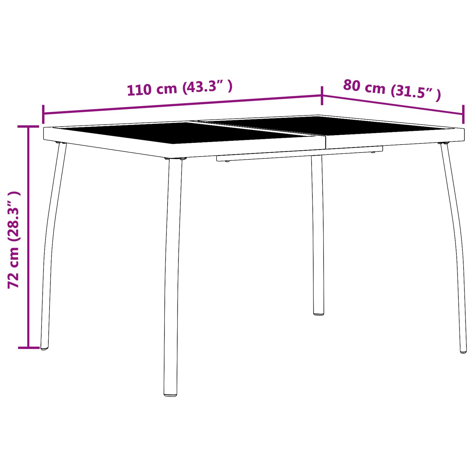 Set vanjskog namještaja 5 pcs Antracit Željezo i čelik