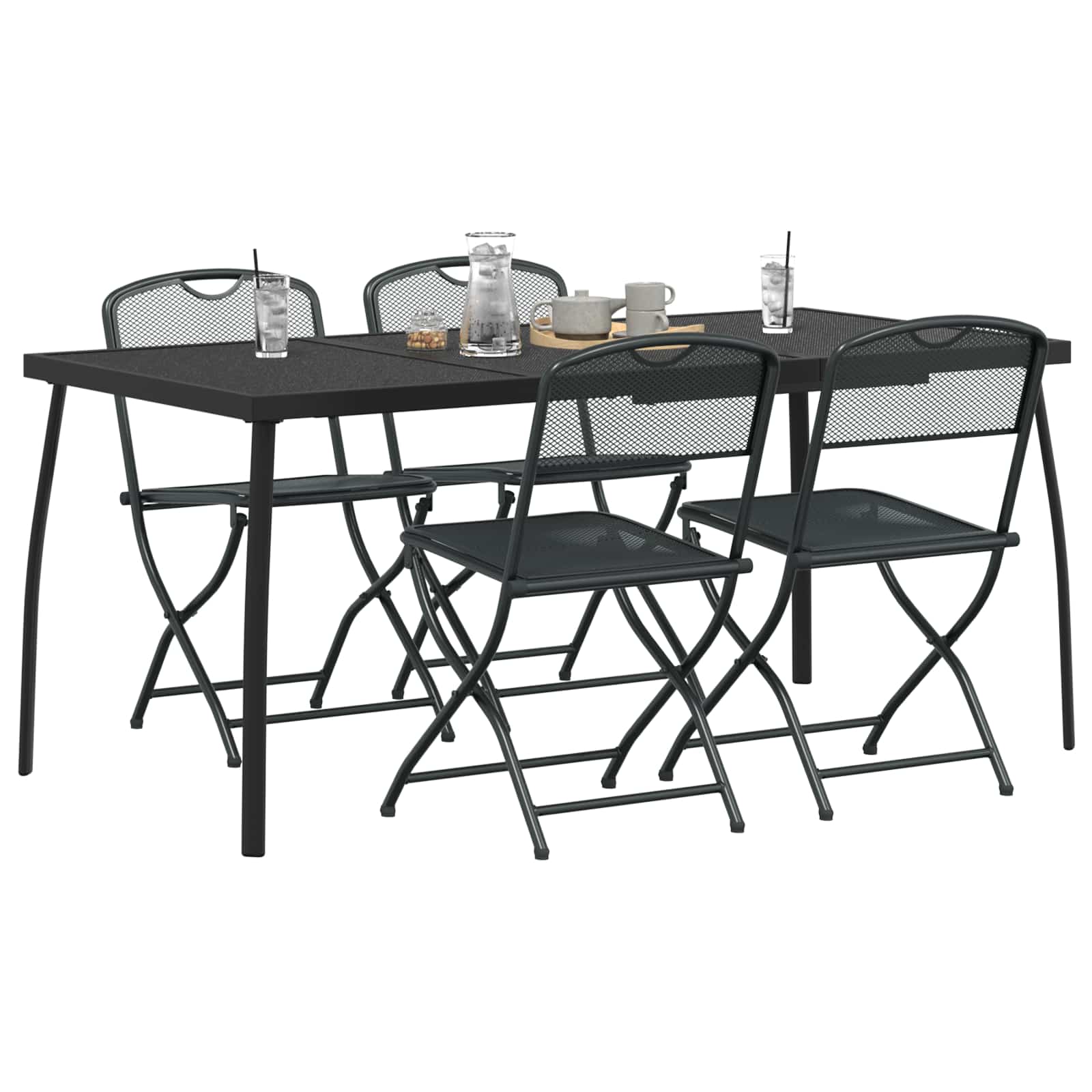 Set vanjskog namještaja 5 pcs Antracit Željezo i čelik