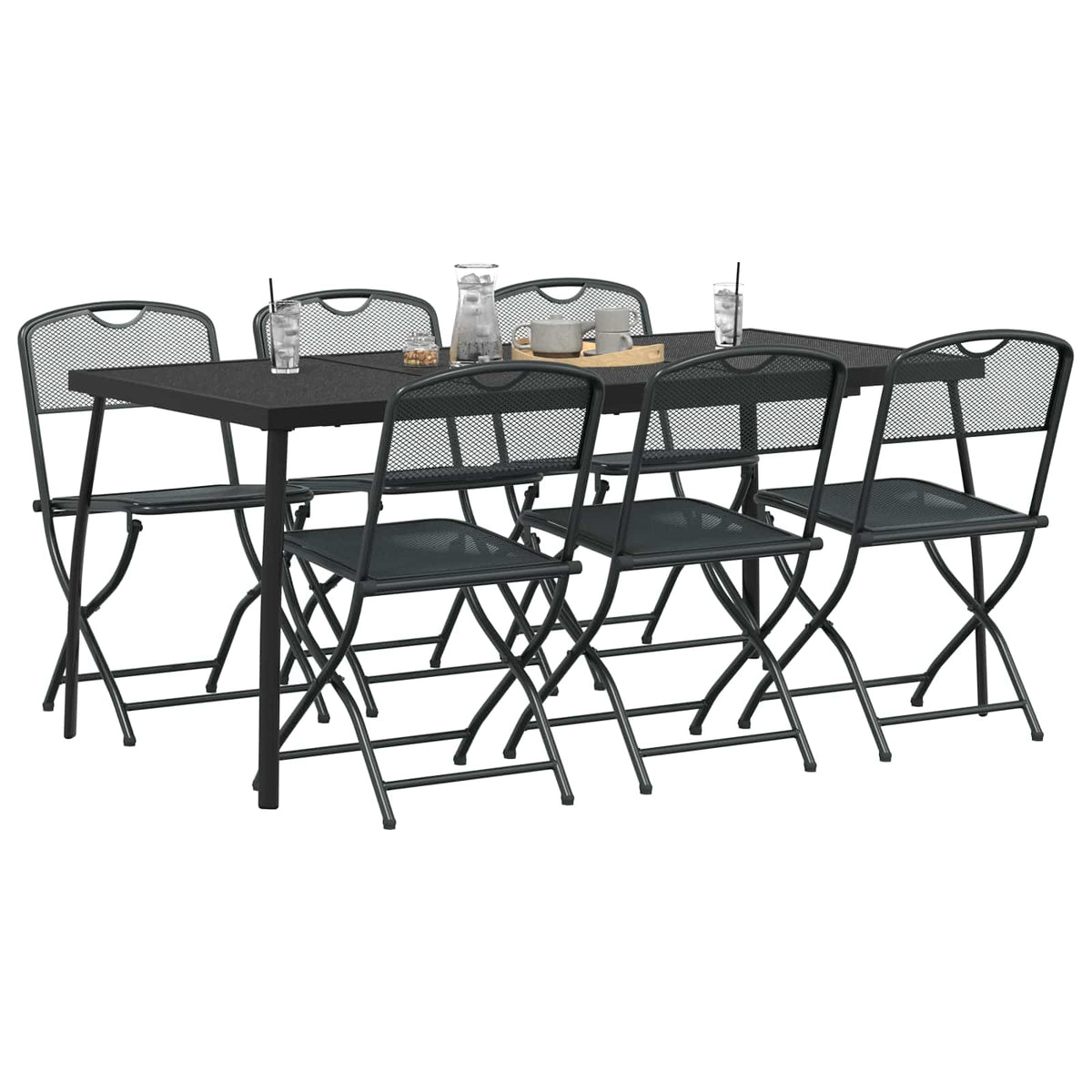 Set vanjskog namještaja 7 pcs Antracit Željezo i čelik