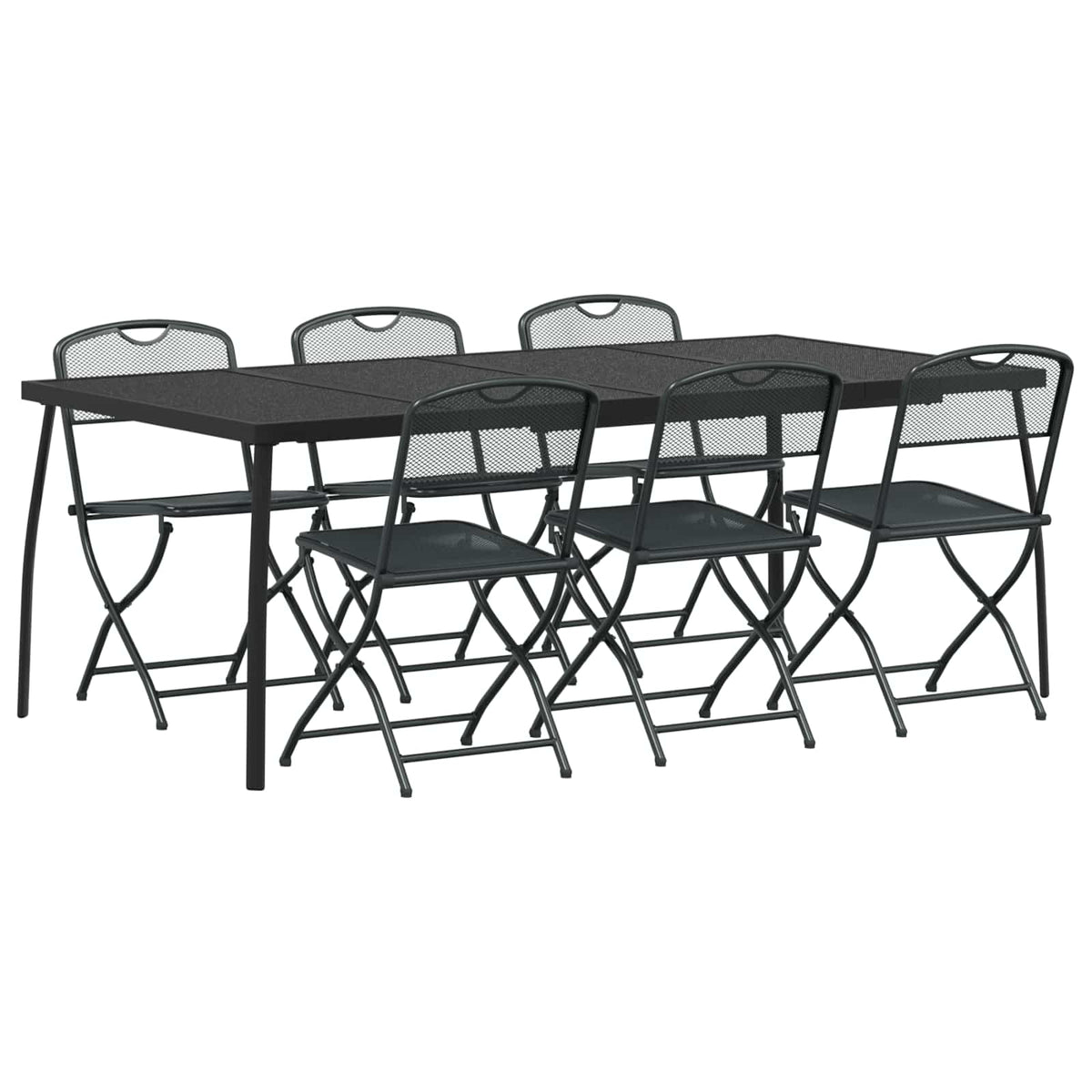 Set vanjskog namještaja 7 pcs Antracit Željezo i čelik