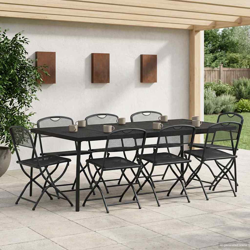 Set vanjskog namještaja 9 pcs Antracit Željezo i čelik