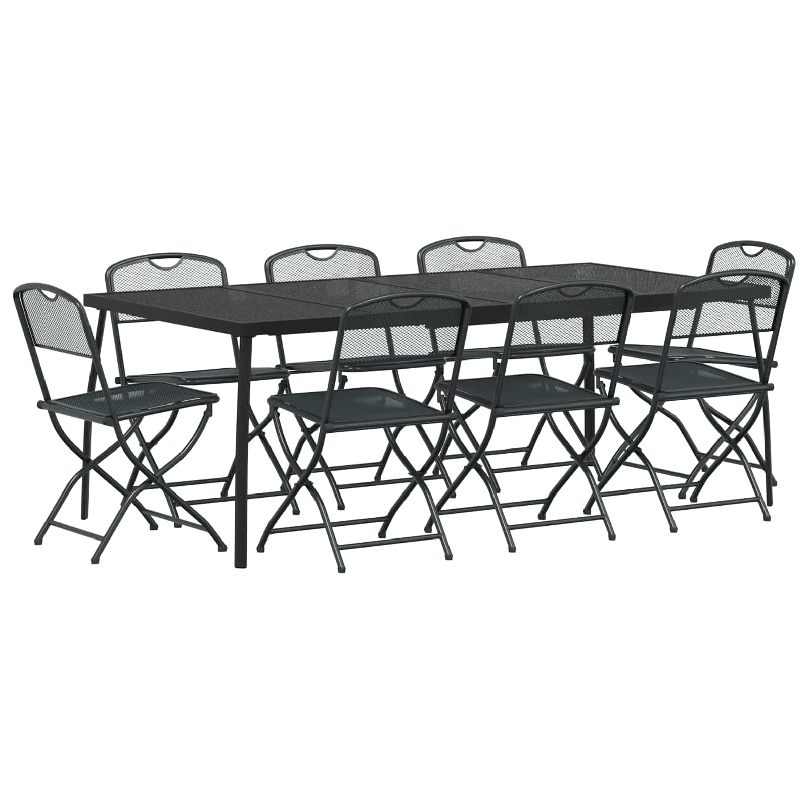 Set vanjskog namještaja 9 pcs Antracit Željezo i čelik
