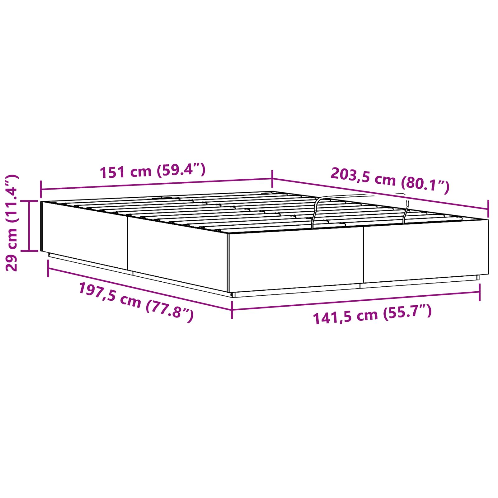 Otomanski krevet Vosak Smeđa 150 x 200 cm Masivna borovina