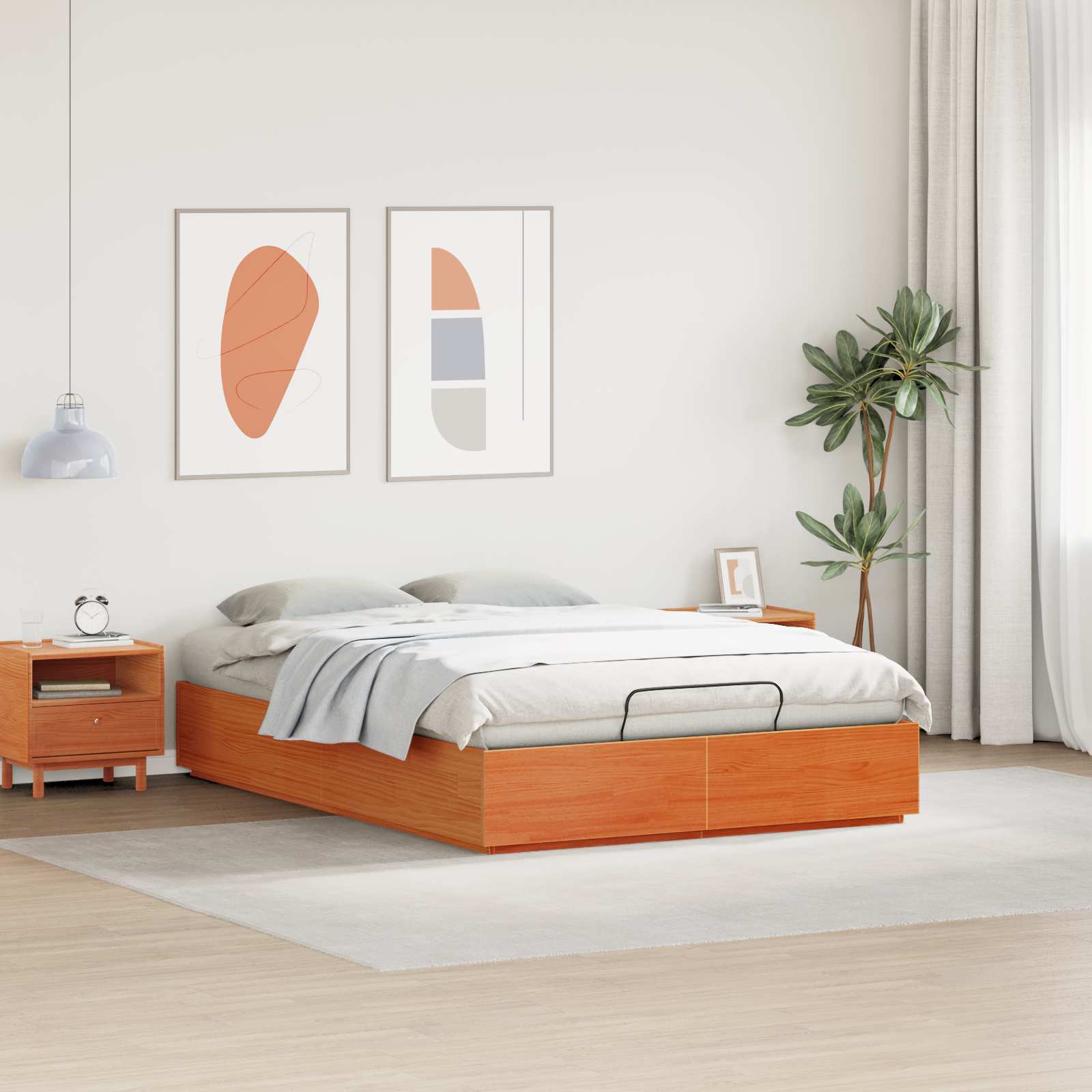 Otomanski krevet 160 x 200 cm Masivna borovina