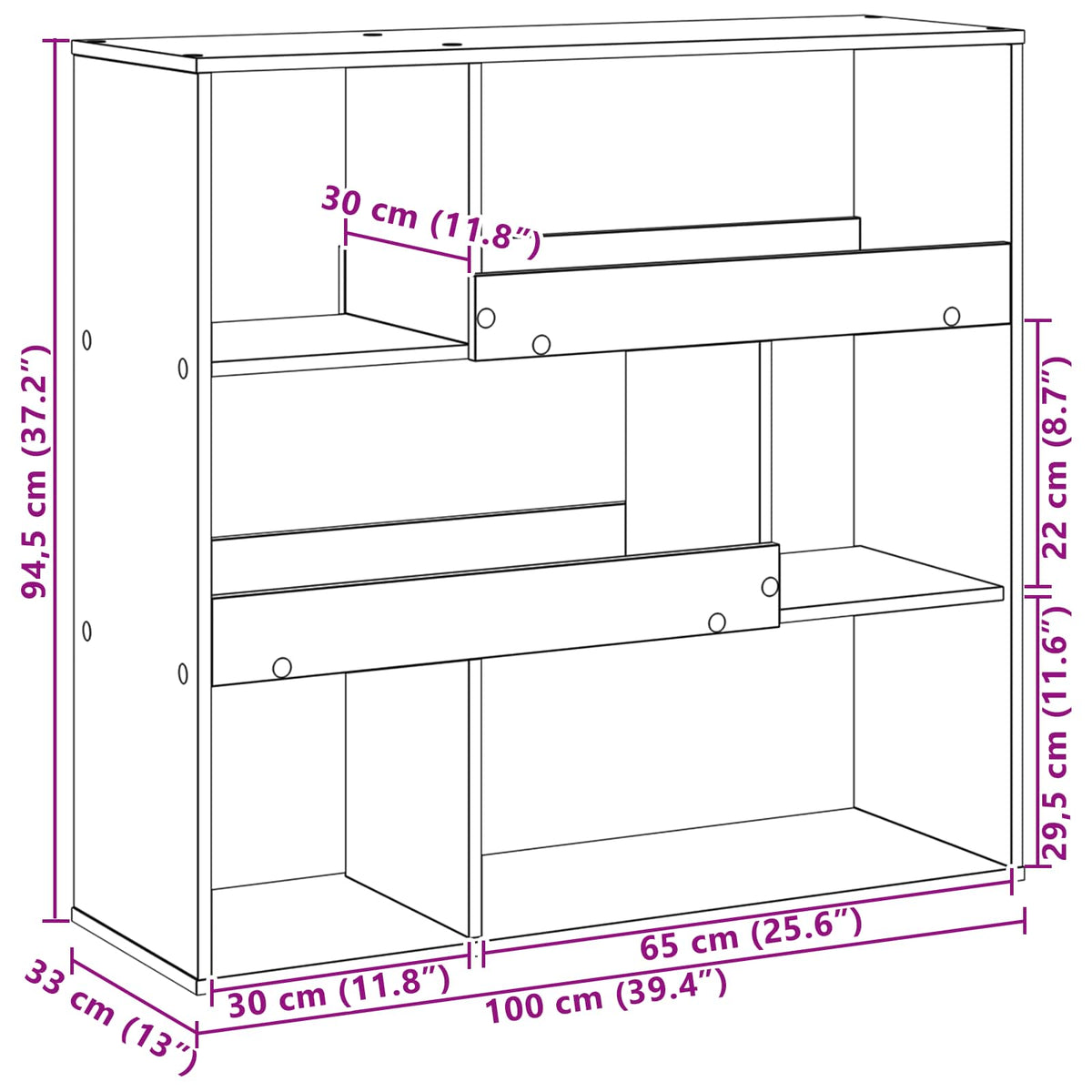 Polica za knjige Crni hrast 100 x 33 x 94,5 cm