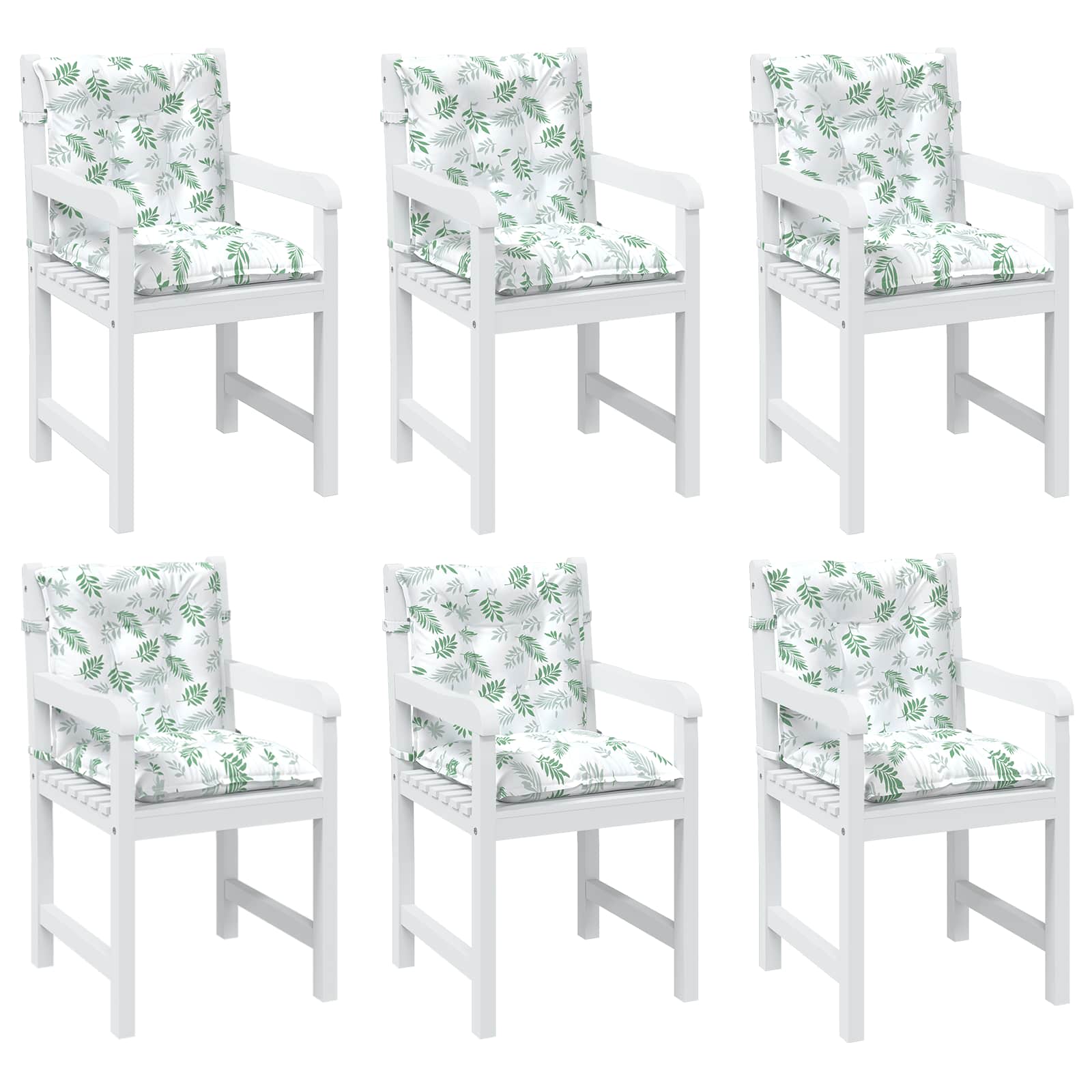Jastučić za van 6 pcs Bijela 100 x 50 x 7 cm Tkanina