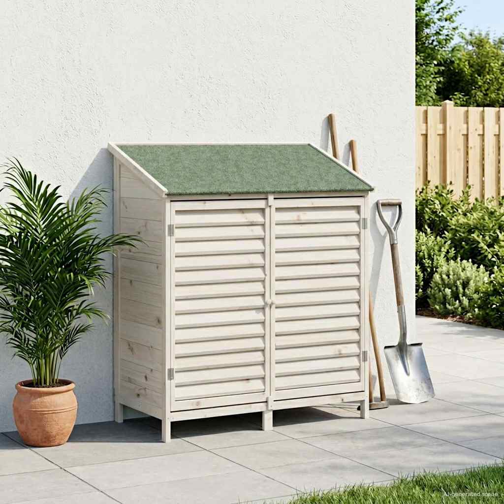 Vrtna Šupa s krovom Bijela 106 x 56 x 113,5 cm Čvrsto drvo jele
