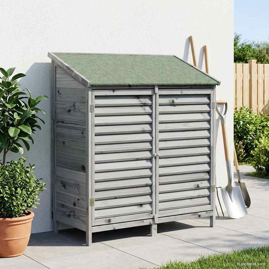 Vrtna Šupa s krovom Siva 106 x 56 x 113,5 cm Čvrsto drvo jele