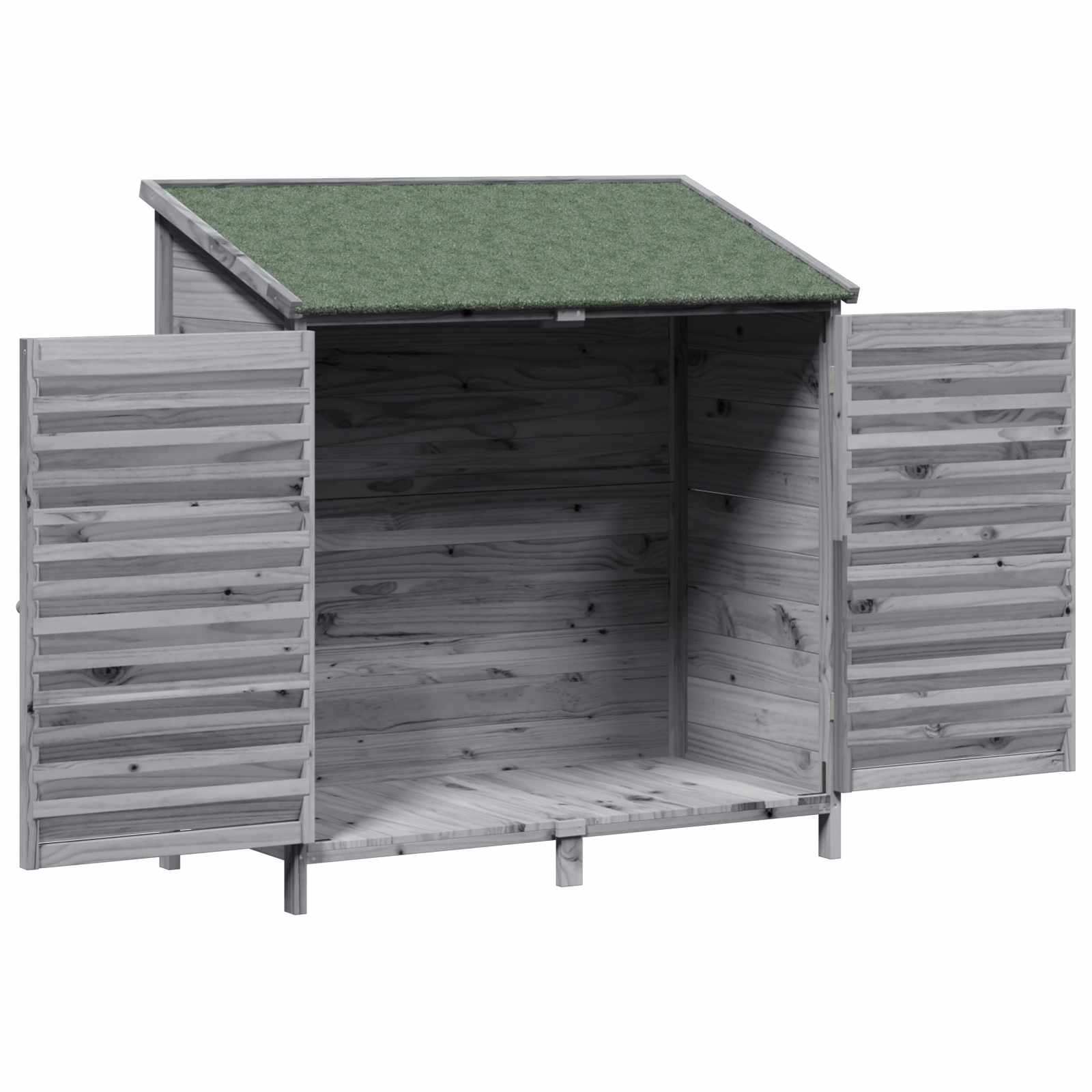 Vrtna Šupa s krovom Siva 106 x 56 x 113,5 cm Čvrsto drvo jele