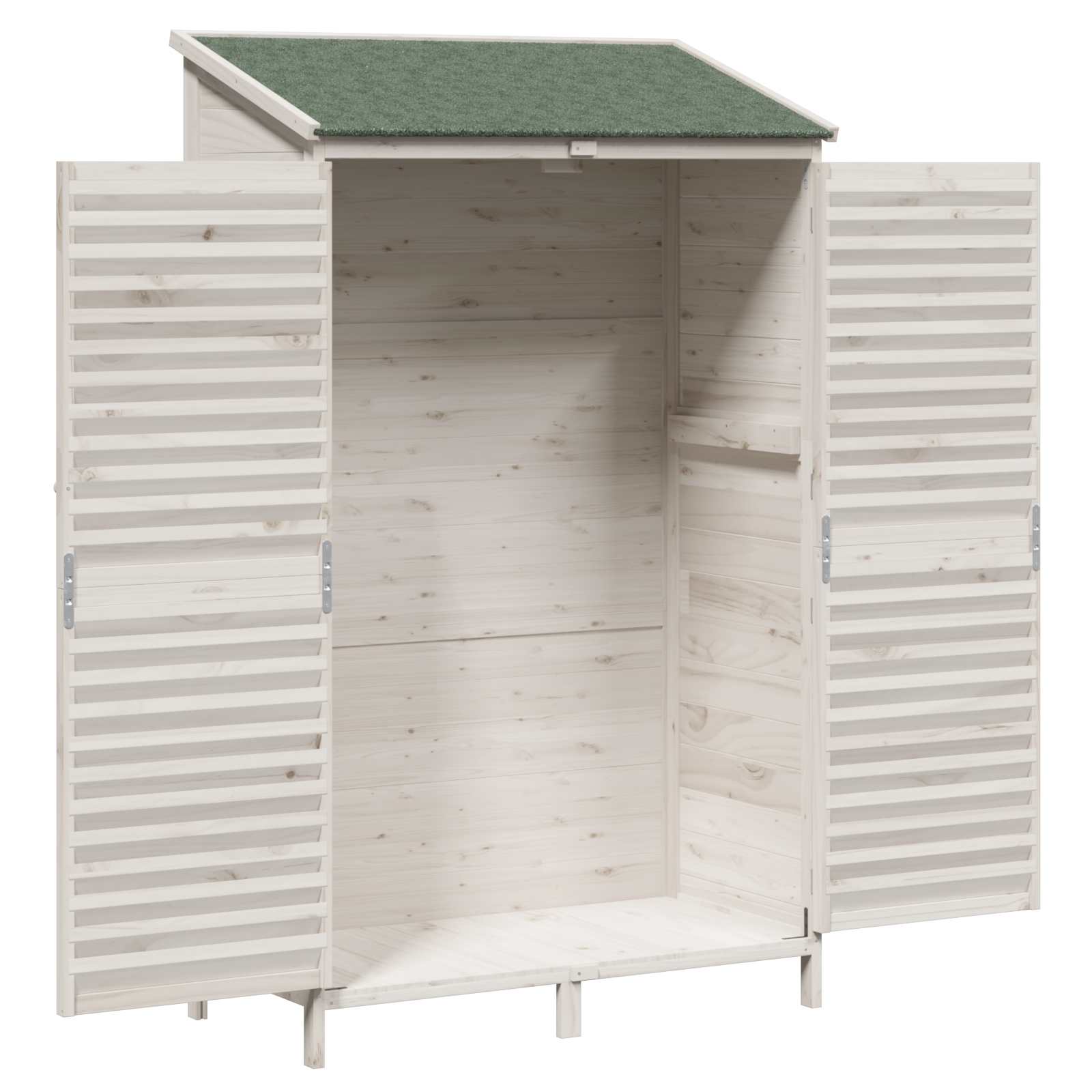 Vrtna Šupa Bijela 106 x 56 x 176,5 cm Čvrsto drvo jele