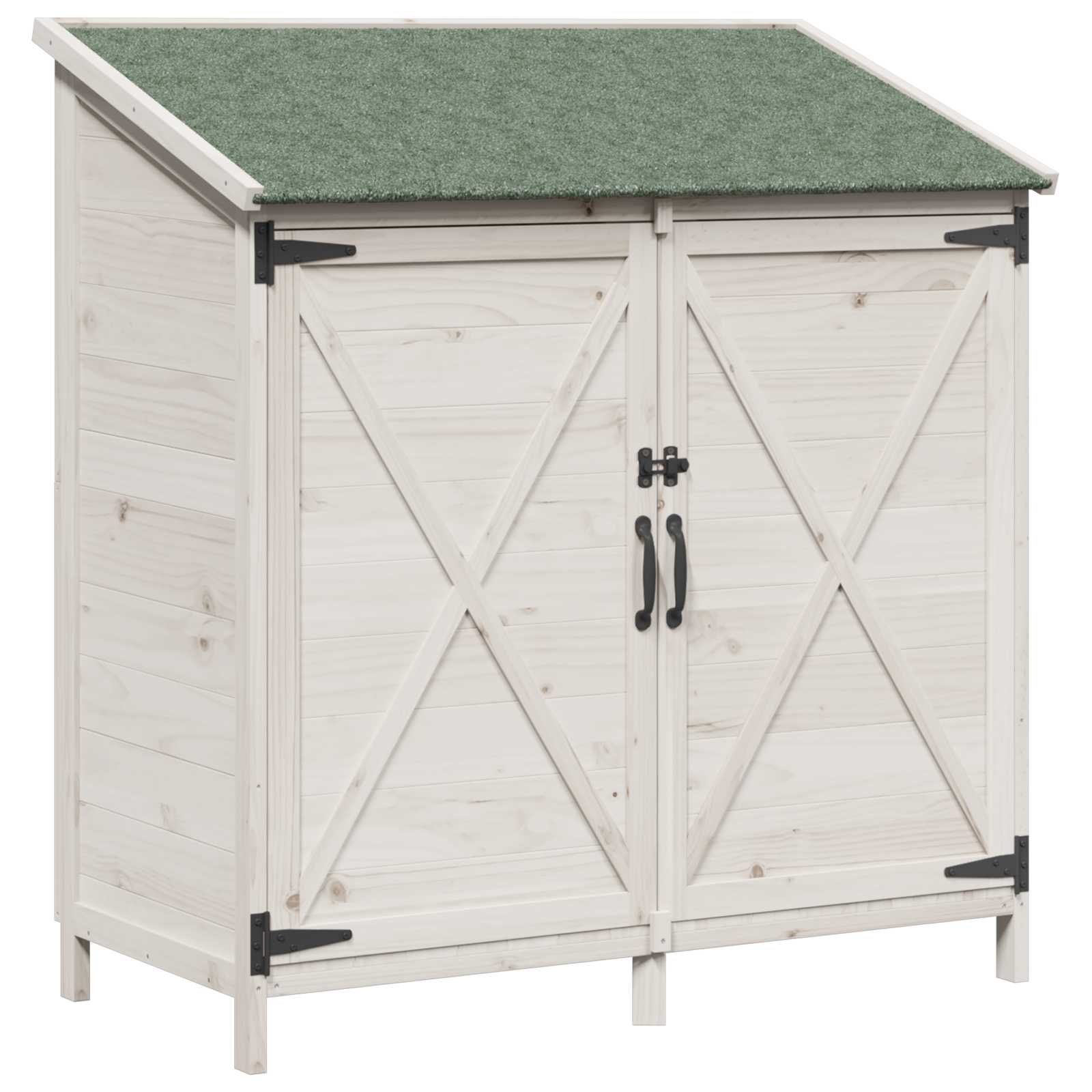 Vrtna Šupa s krovom Bijela 106 x 56 x 113,5 cm Čvrsto drvo jele