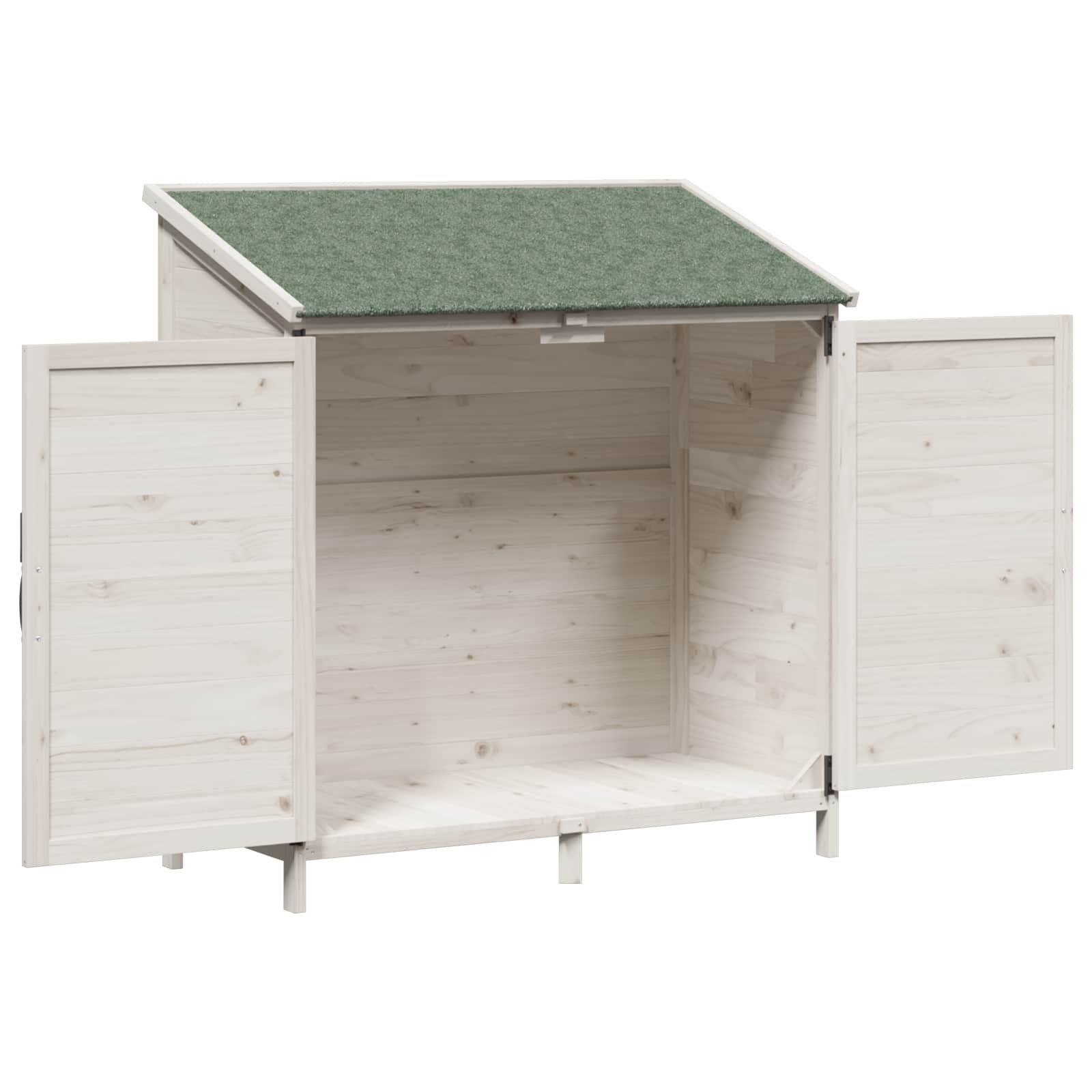 Vrtna Šupa s krovom Bijela 106 x 56 x 113,5 cm Čvrsto drvo jele