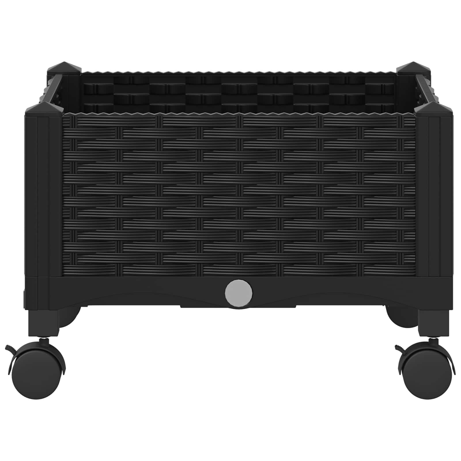 Vrtni saksija s kotačima Crna 40 x 40 x 29 cm PP