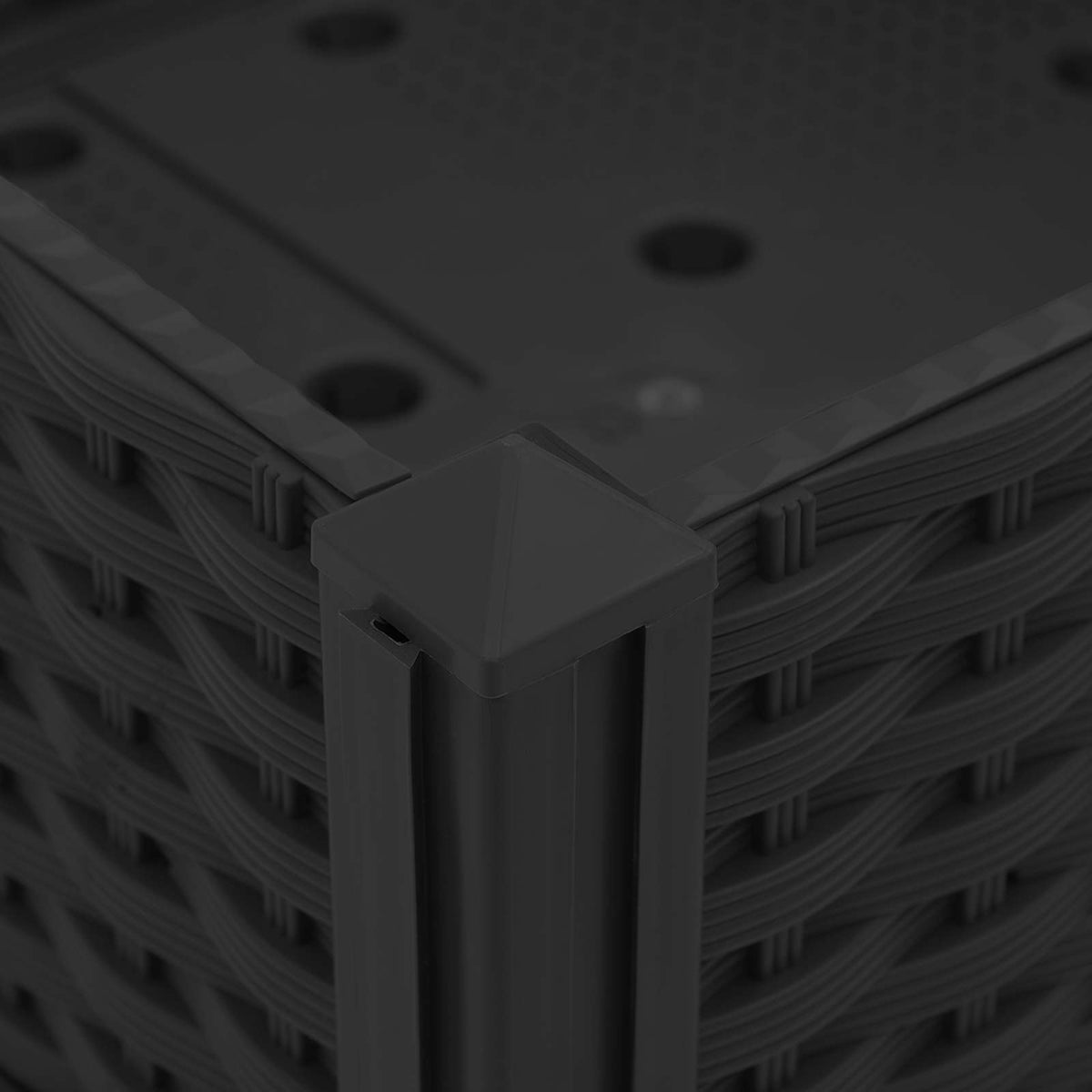 Vrtni saksija s kotačima Crna 80 x 40 x 29 cm PP