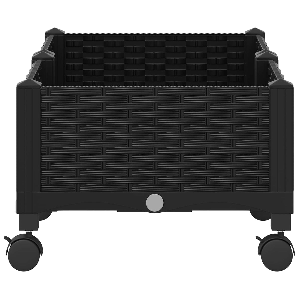 Vrtni saksija s kotačima Crna 80 x 40 x 29 cm PP