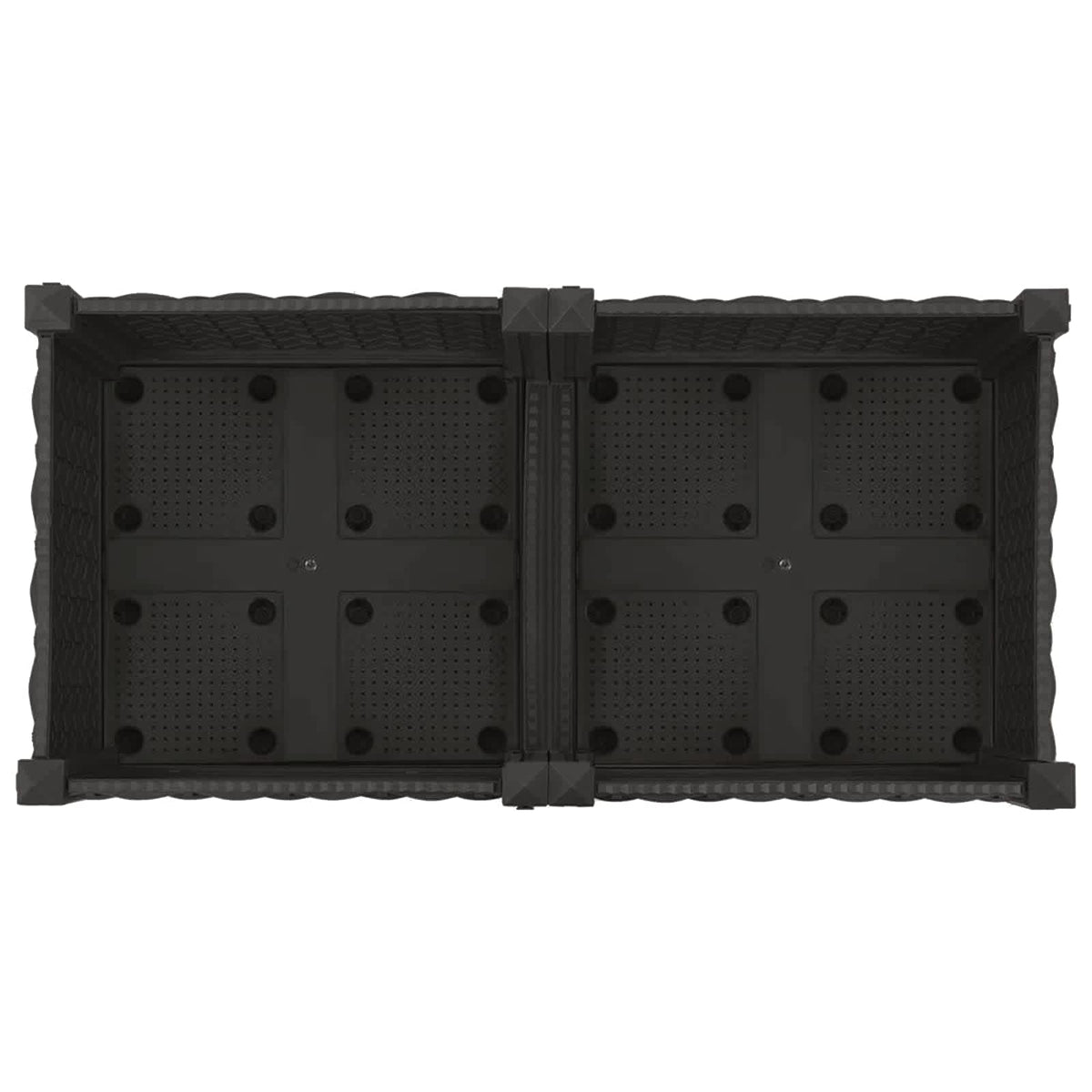 Vrtni saksija s kotačima Crna 80 x 40 x 29 cm PP