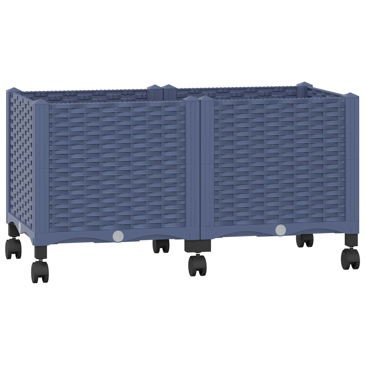 Vrtni saksija s kotačima Plavo Sivo 80 x 40 x 48 cm PP