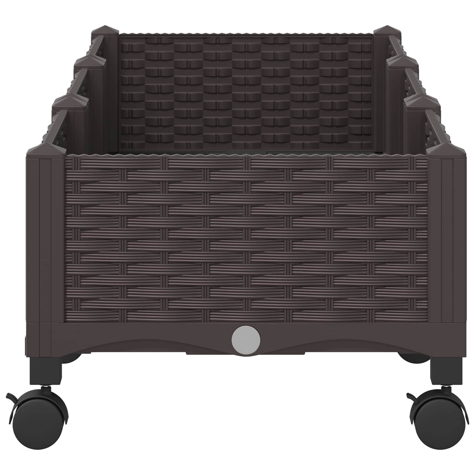 Vrtni saksija s kotačima Smeđa 120 x 40 x 29 cm PP