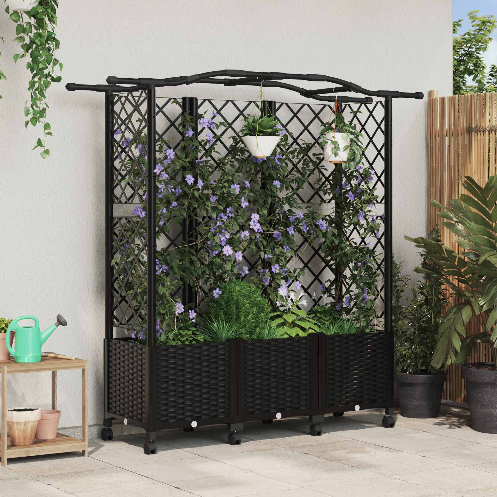 Povišeni krevet s mrežom i krovom Crna 163 x 40 x 144 cm PP