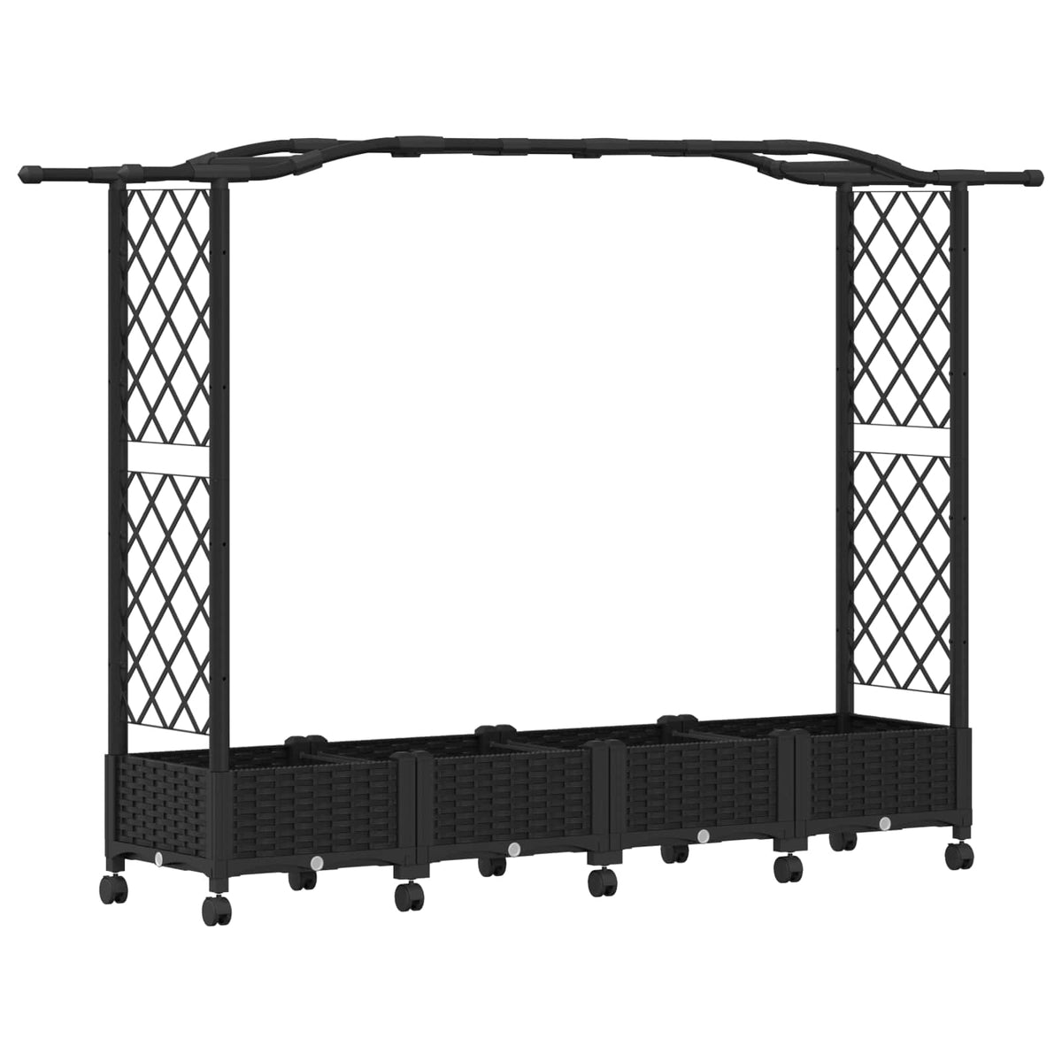 Povišeni krevet s mrežom i krovom Crna 207 x 40 x 129 cm PP