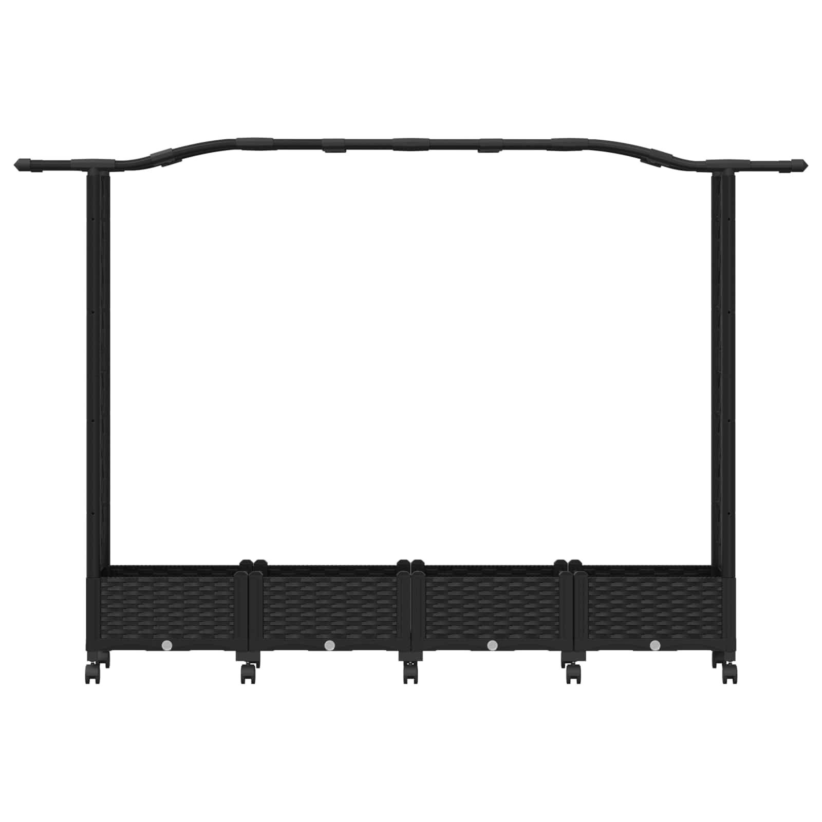 Povišeni krevet s mrežom i krovom Crna 207 x 40 x 129 cm PP